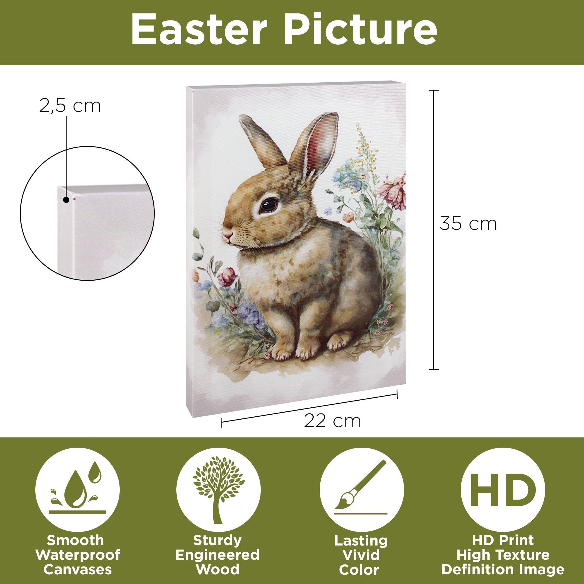 Quadro pasquale da appendere Decorazione Pasqua Nuvole di Stoffa Bunny 6651