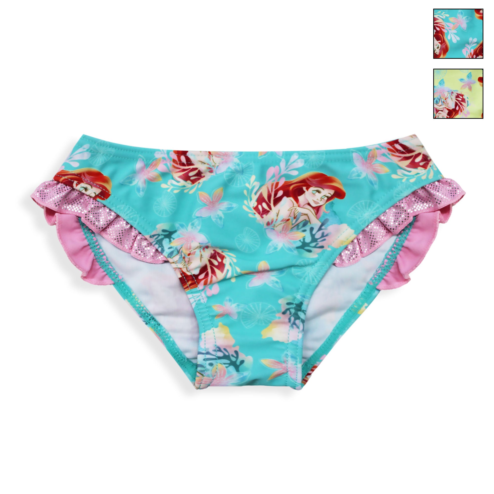 Costume da bagno slip mare per bambina Disney la Sirenetta Ariel bimba 6655