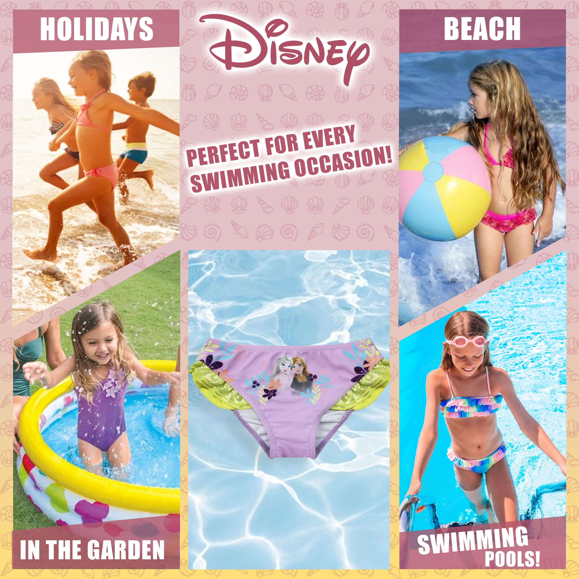 Costume Da Bagno 2 Pezzi La Sirenetta Per Bambine - Multicolore, Materiale Qualità, Licenza Disney - Foto 1