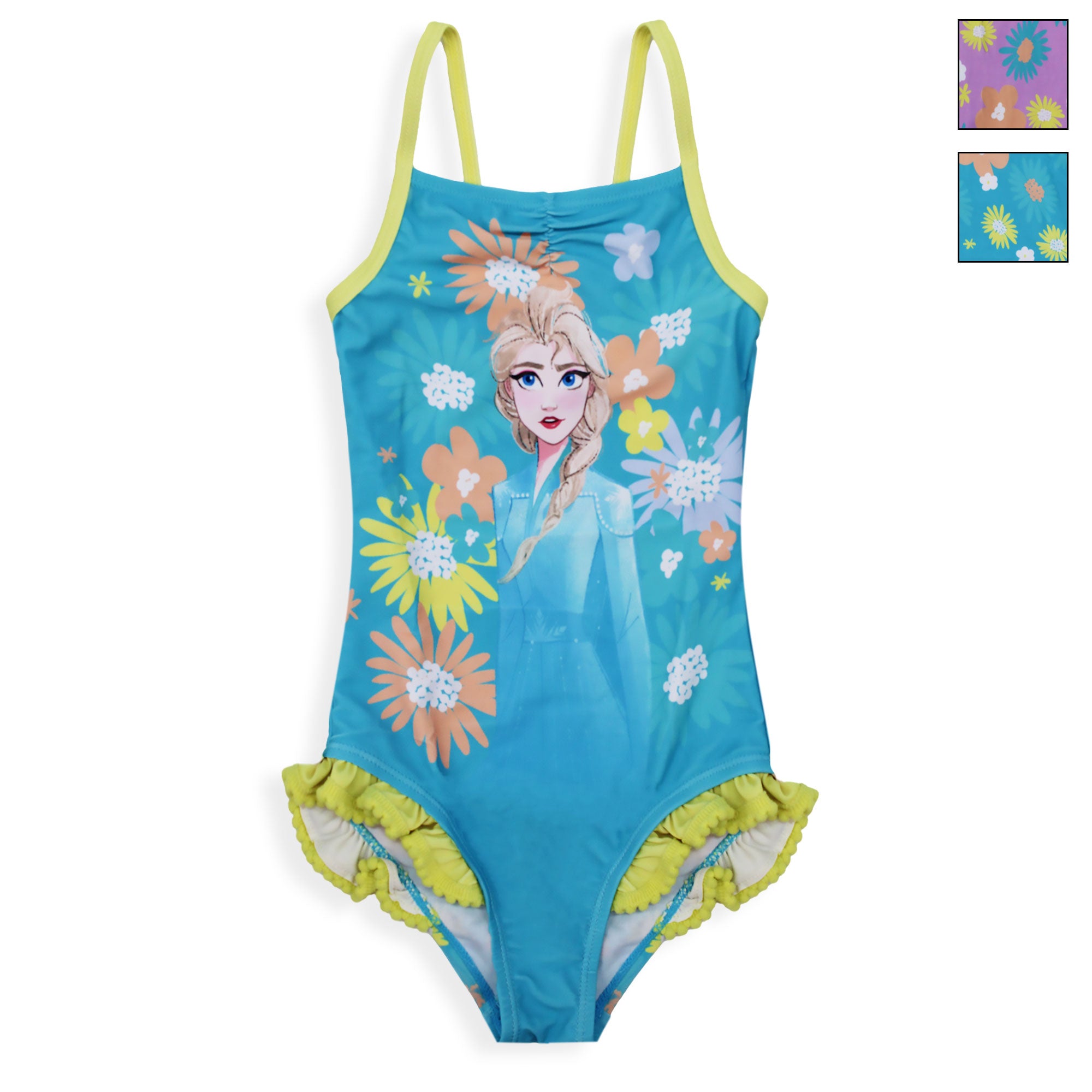 Costume da bagno intero mare bambina Disney Frozen Elsa 1 pezzo con volant 6664