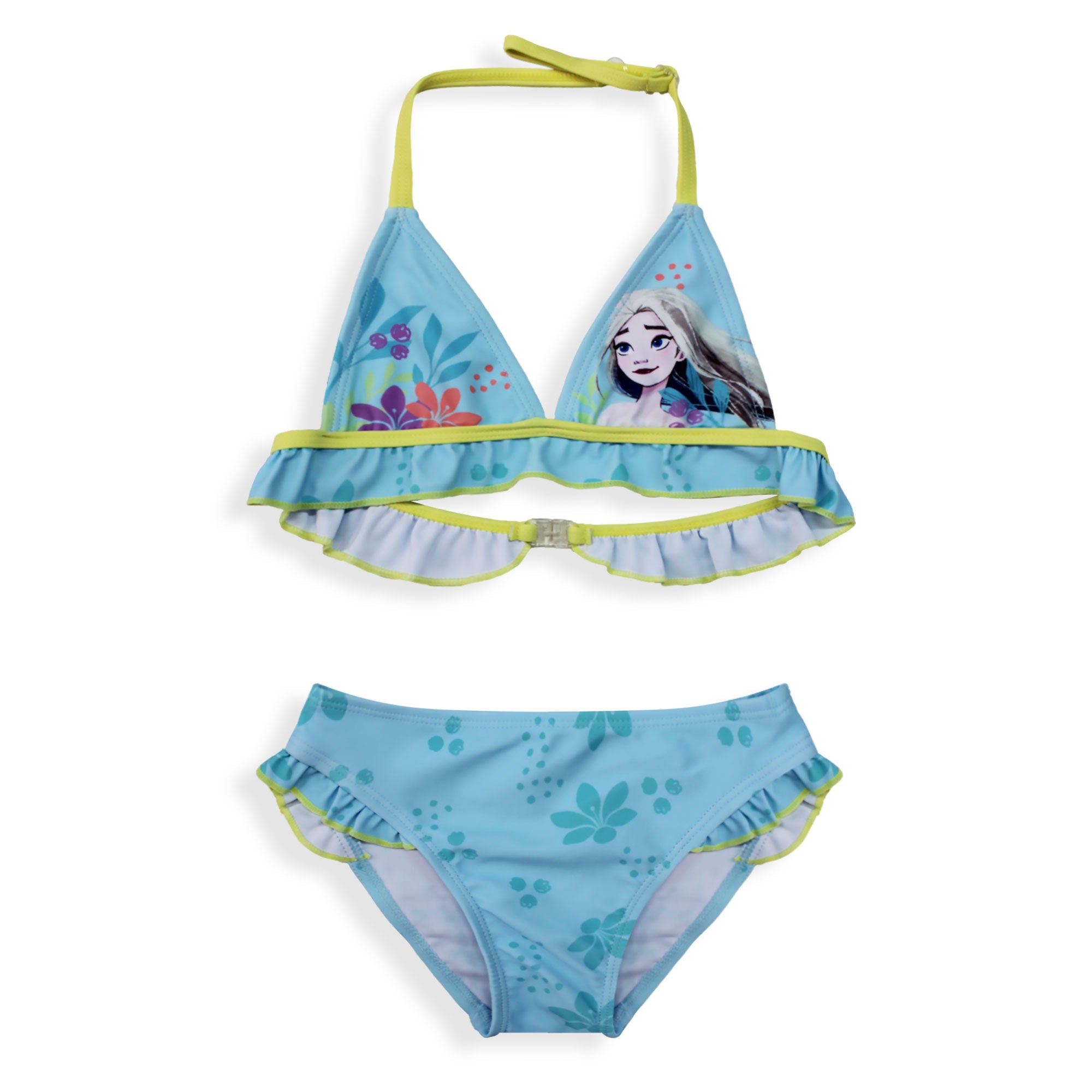 Costume da bagno bikini mare bambina Disney Frozen Elsa 2 pezzi con volant 6665