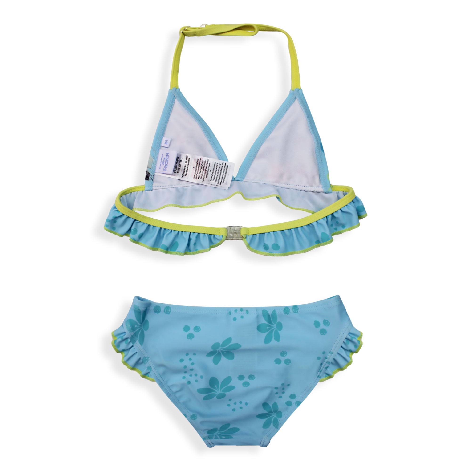 Costume da bagno bikini mare bambina Disney Frozen Elsa 2 pezzi con volant 6665