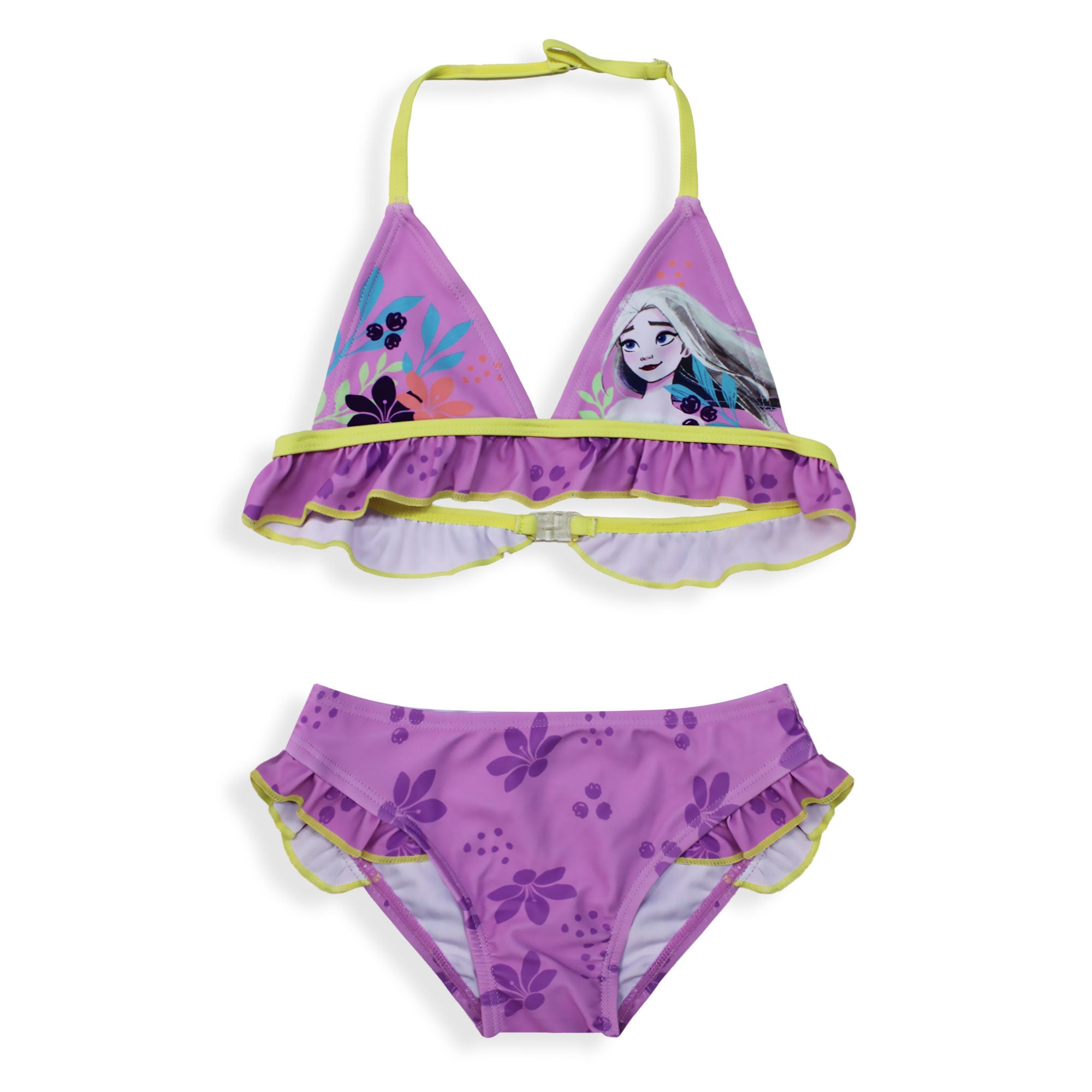 Costume da bagno bikini mare bambina Disney Frozen Elsa 2 pezzi con volant 6665