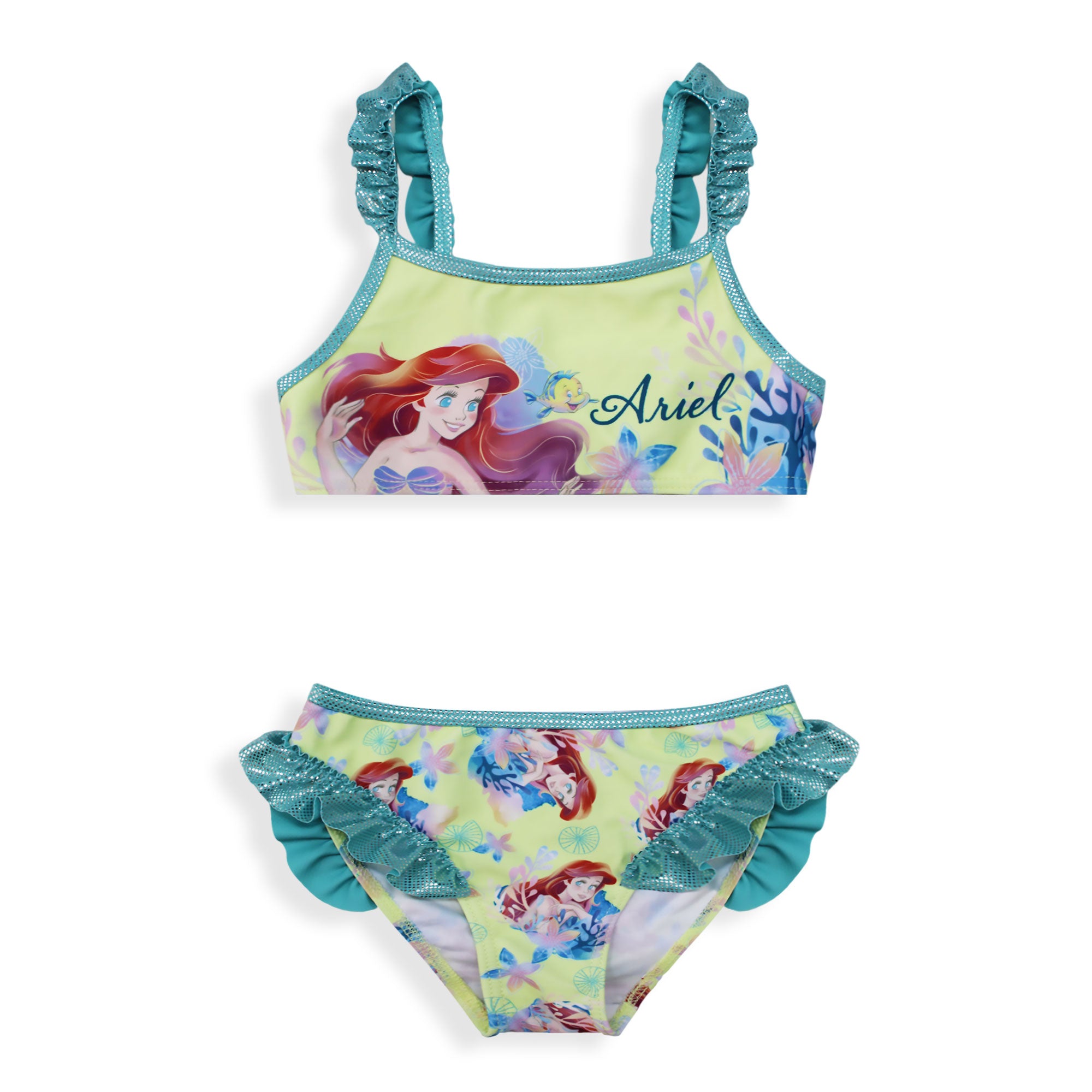 Costume da bagno Disney la Sirenetta Ariel bikini mare per bambina 2 pezzi 6668