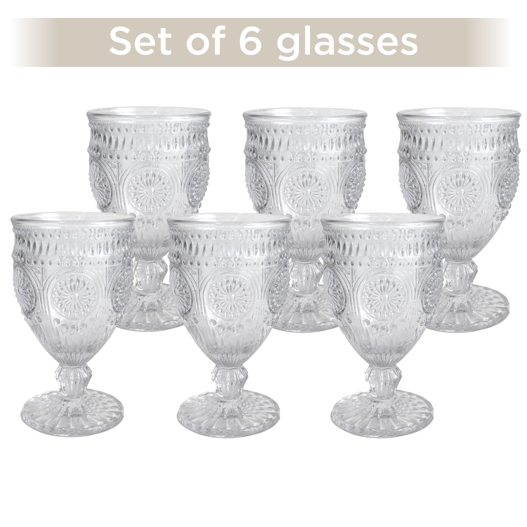 Calici da vino bicchieri Nuvole di Stoffa Shabby chic in vetro 6pz h14cm 6672