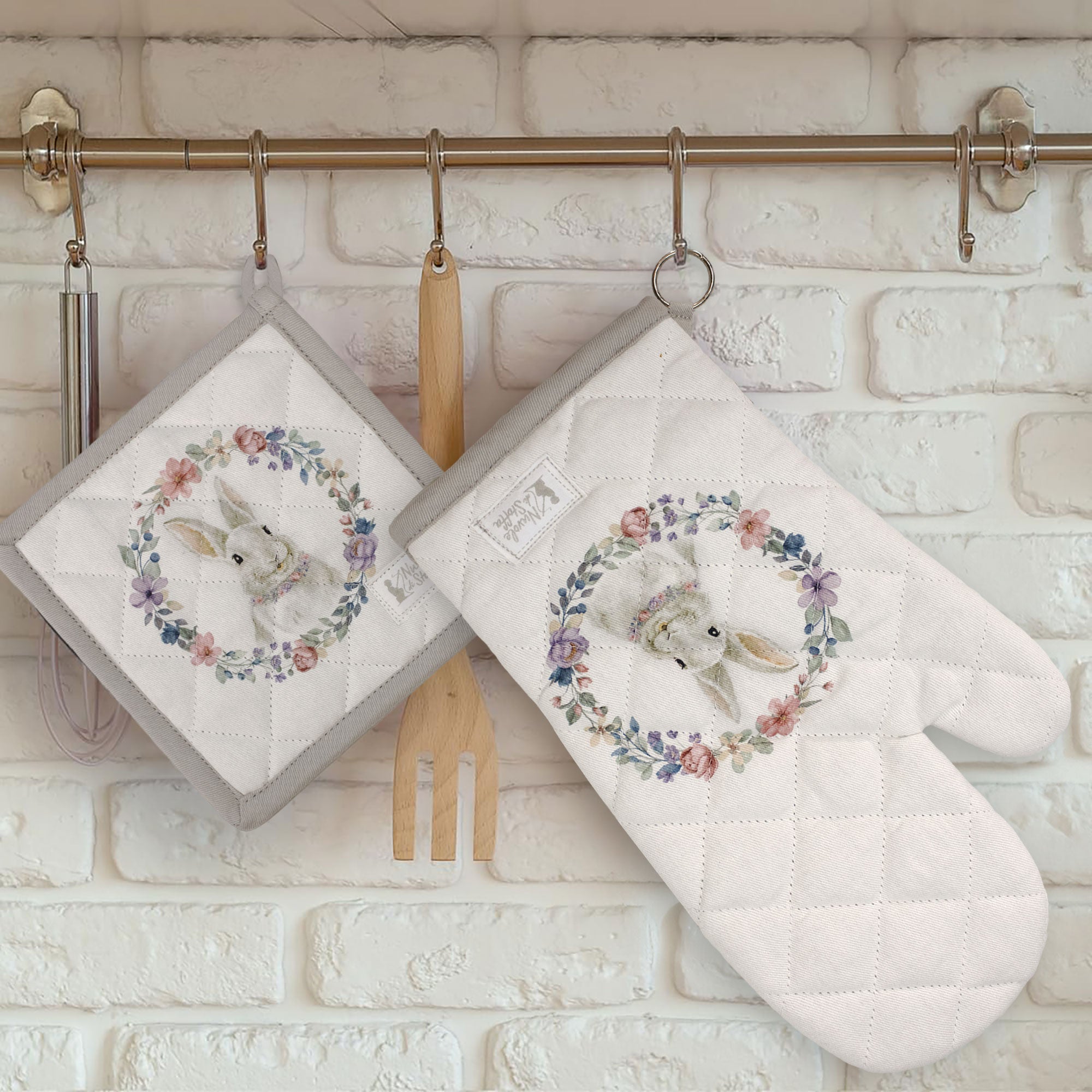 Presina da forno Pasquale Nuvole di Stoffa Bunny Shabby Chic decoro pasqua 6692