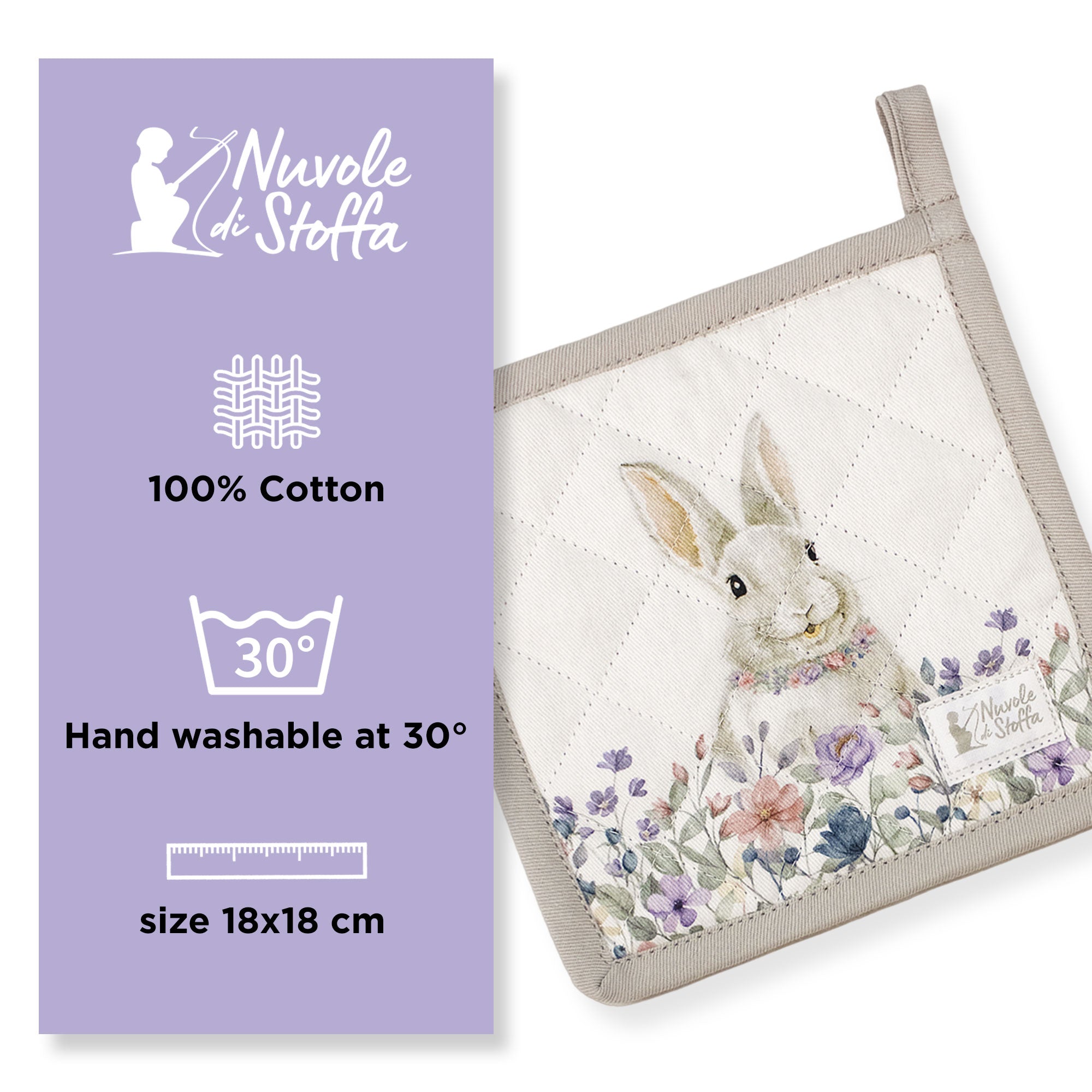 Presina da forno Pasquale Nuvole di Stoffa Bunny Shabby Chic decoro pasqua 6693