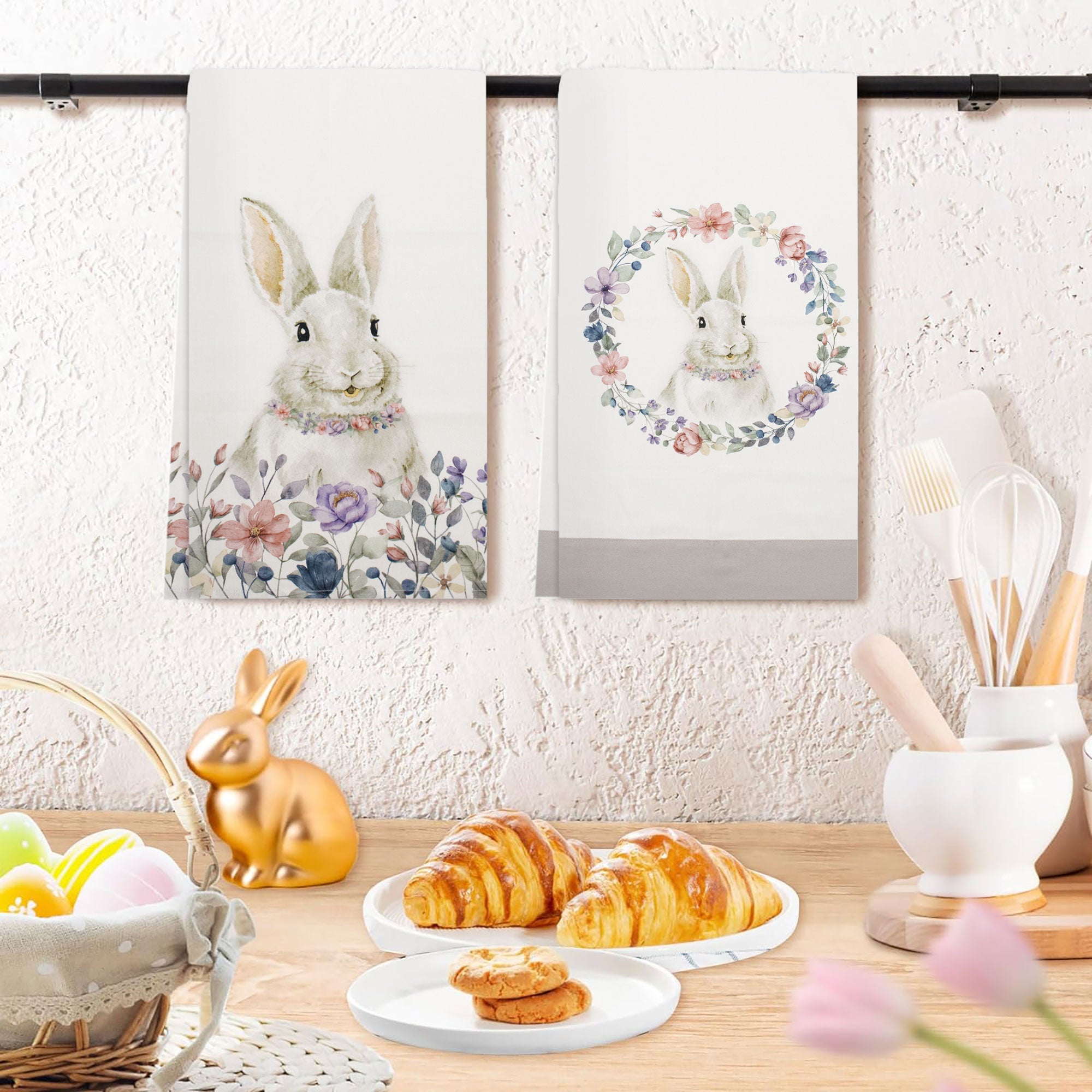 Strofinacci pasquali Nuvole di Stoffa Bunny in cotone Decori Pasqua 6698