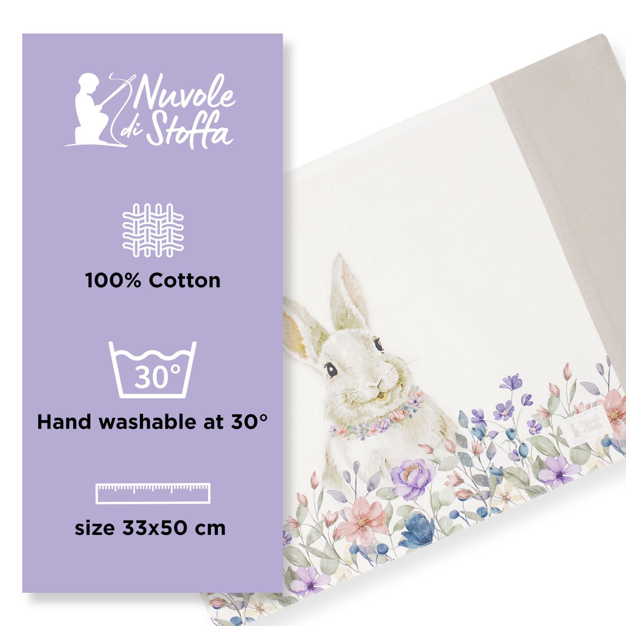 Tovaglietta americana Pasquale Nuvole di Stoffa Shabby Chic Bunny in cotone 6700