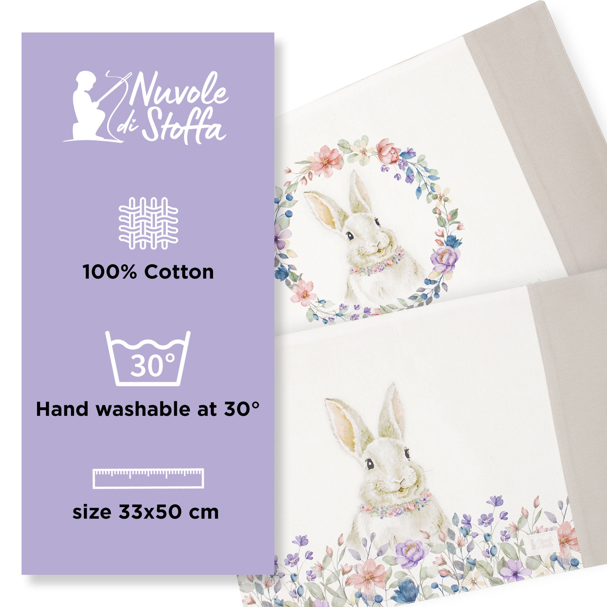 Tovagliette americane Pasquali Nuvole di Stoffa Shabby Chic Bunny in cotone 6701