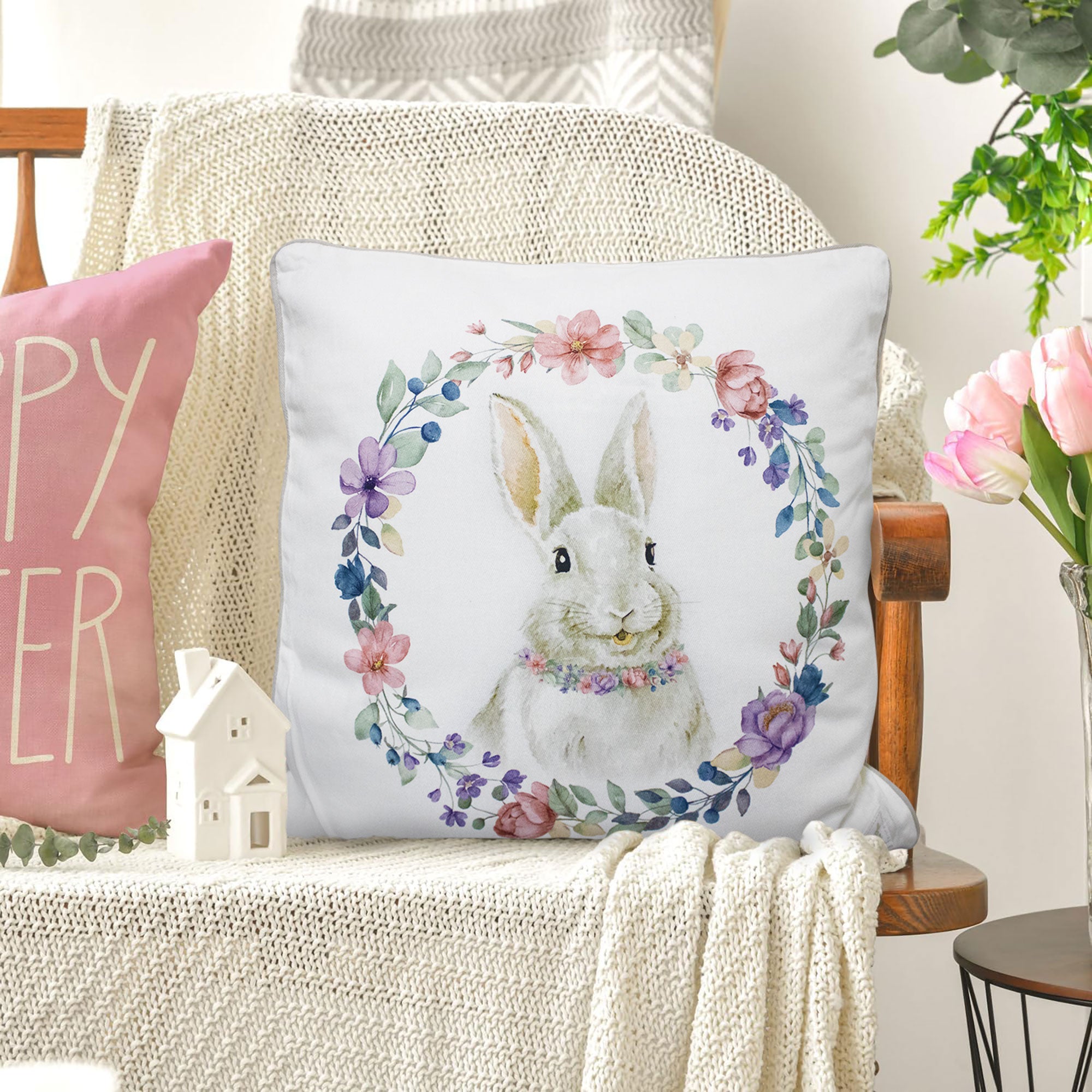 Cuscino arredo pasquale Nuvole di Stoffa 40x40cm Bunny decorazione Pasqua 6707