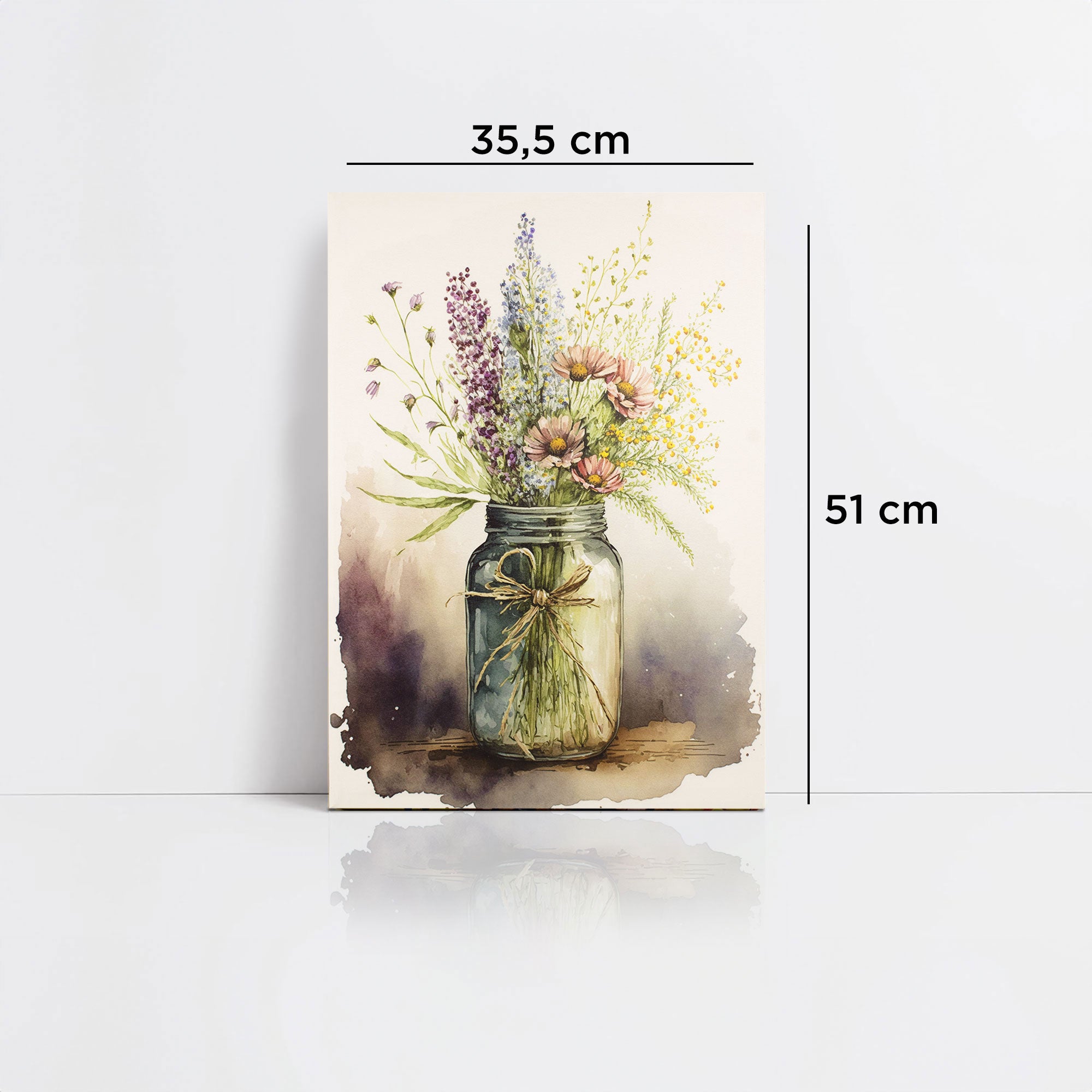 Quadro su tela decorativo Shabby Chic Nuvole di Stoffa vaso di fiori 6708