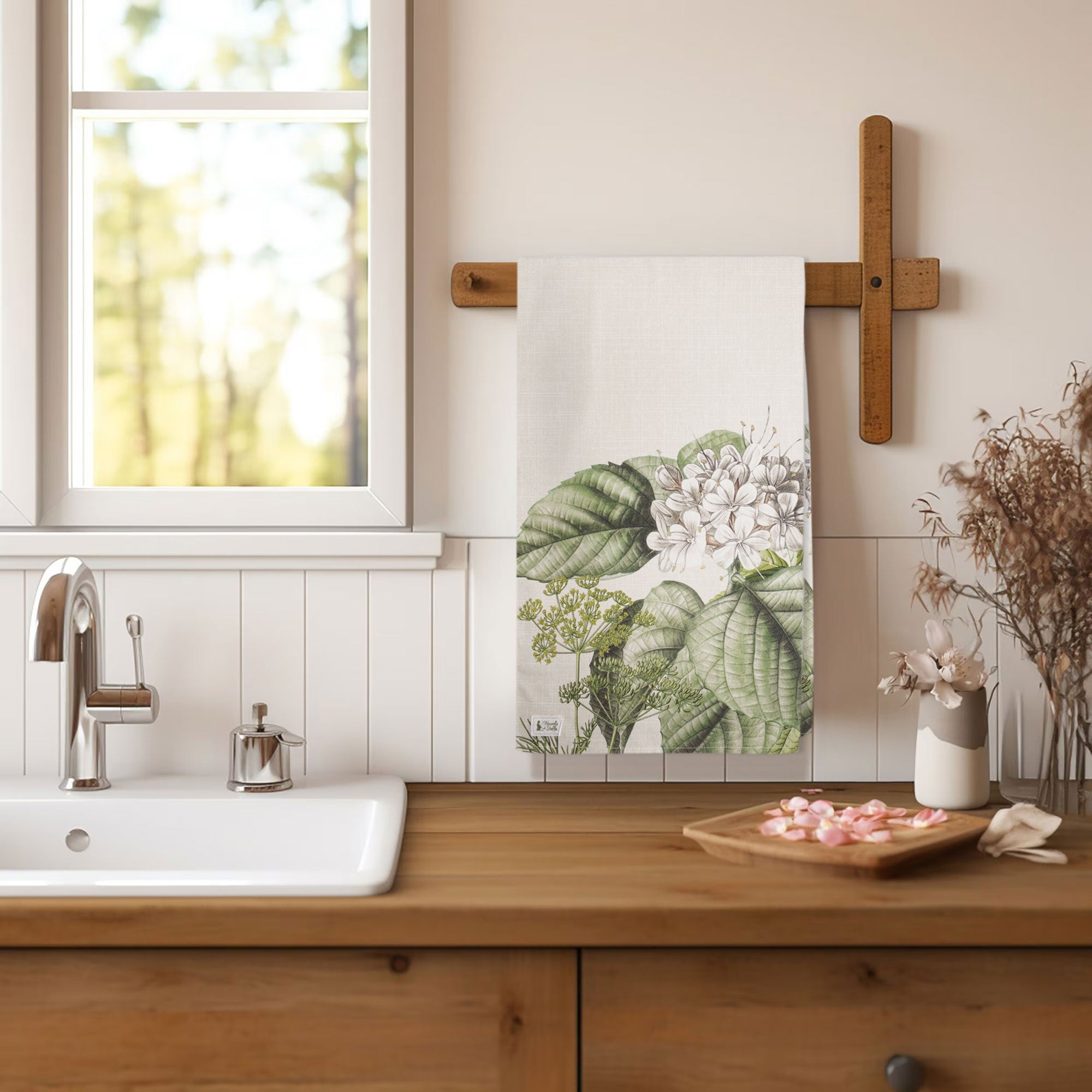 Strofinaccio Nuvole di Stoffa Herbarium Shabby Chic in cotone 6733