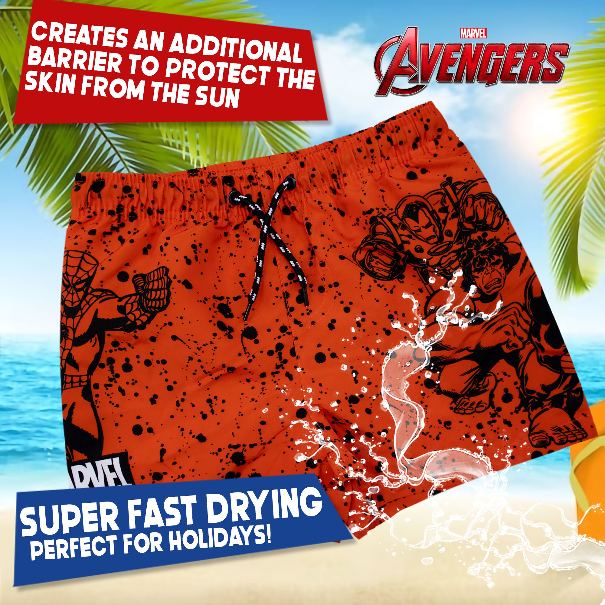 Costume Bambino Avengers - Bermuda Marvel - Iron Man/Black Panther - 100% Poliestere - Foto 8