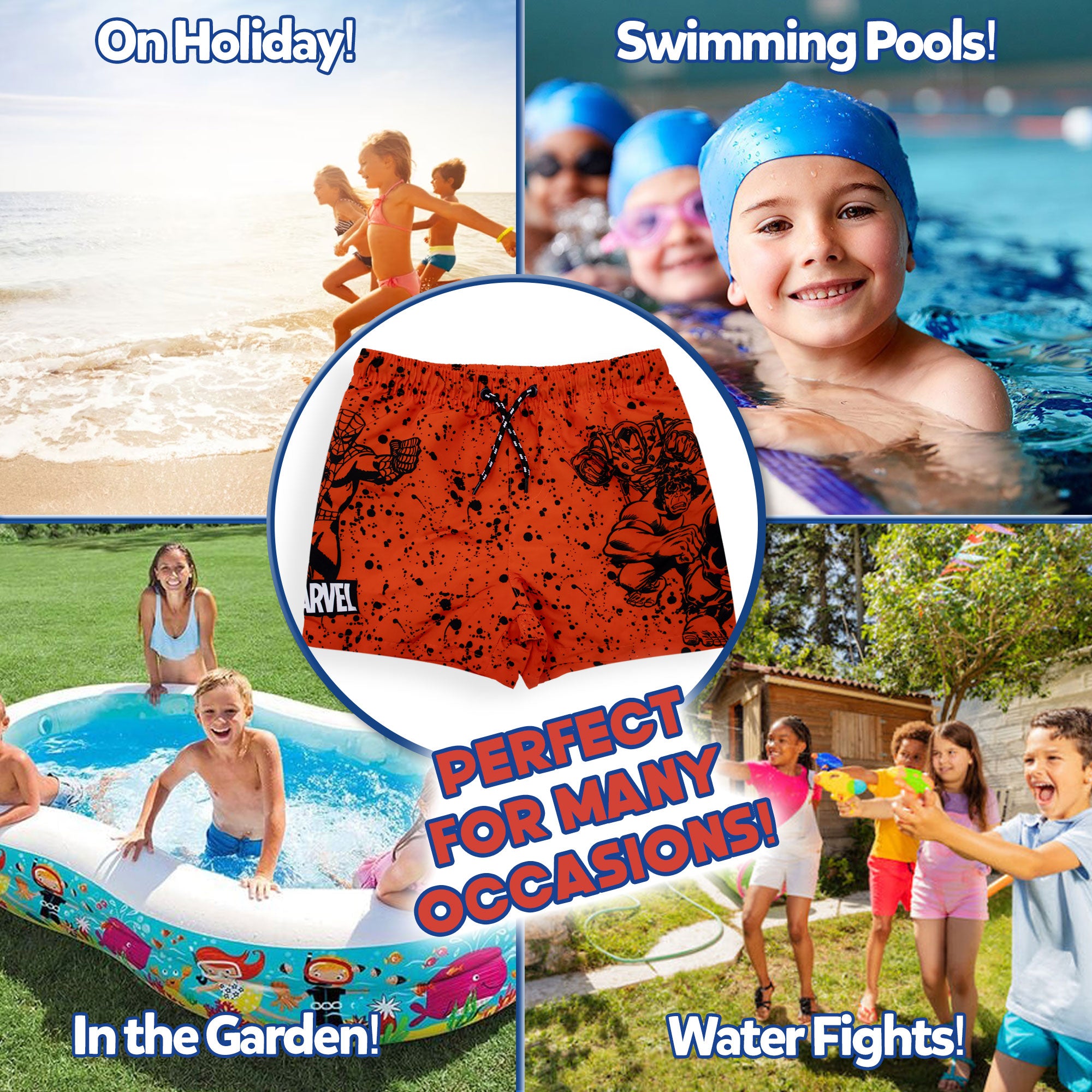 Costume da bagno per bambino Marvel Avengers pantaloncino mare fluo piscina 6737