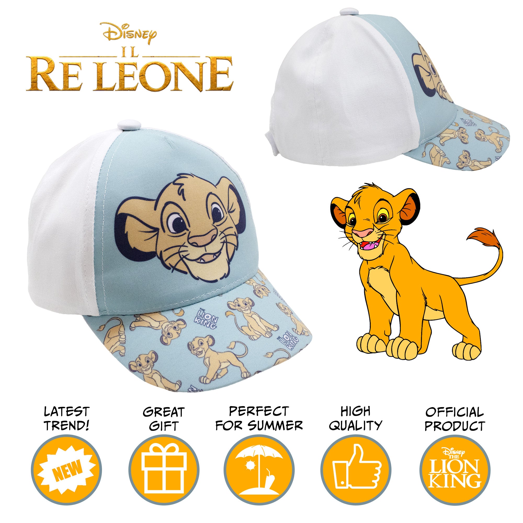 Disney Der König der Löwen Simba Schirmmütze für Kinder 6739