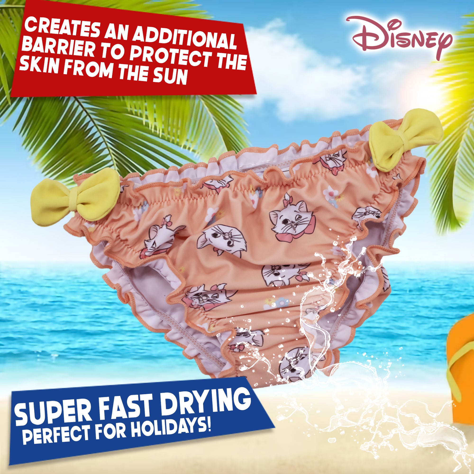 Costume bagno Disney Aristogatti Minou slip neonato bimba