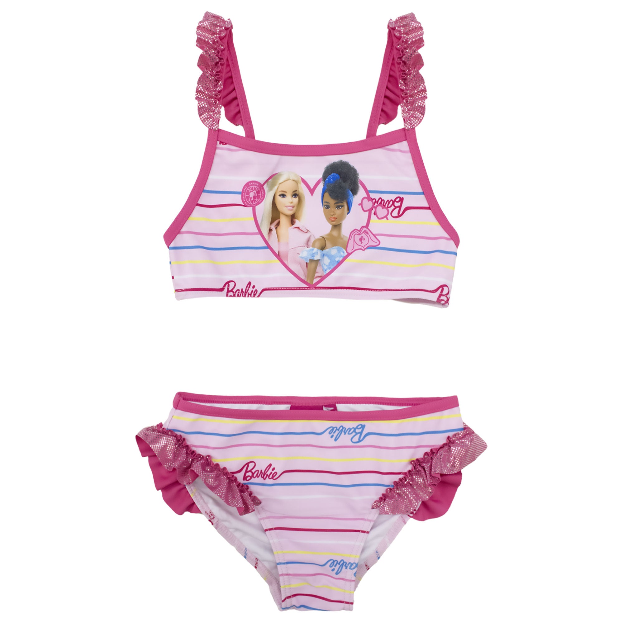 Mattel Barbie girl 2 piece ruffle bikini swimsuit