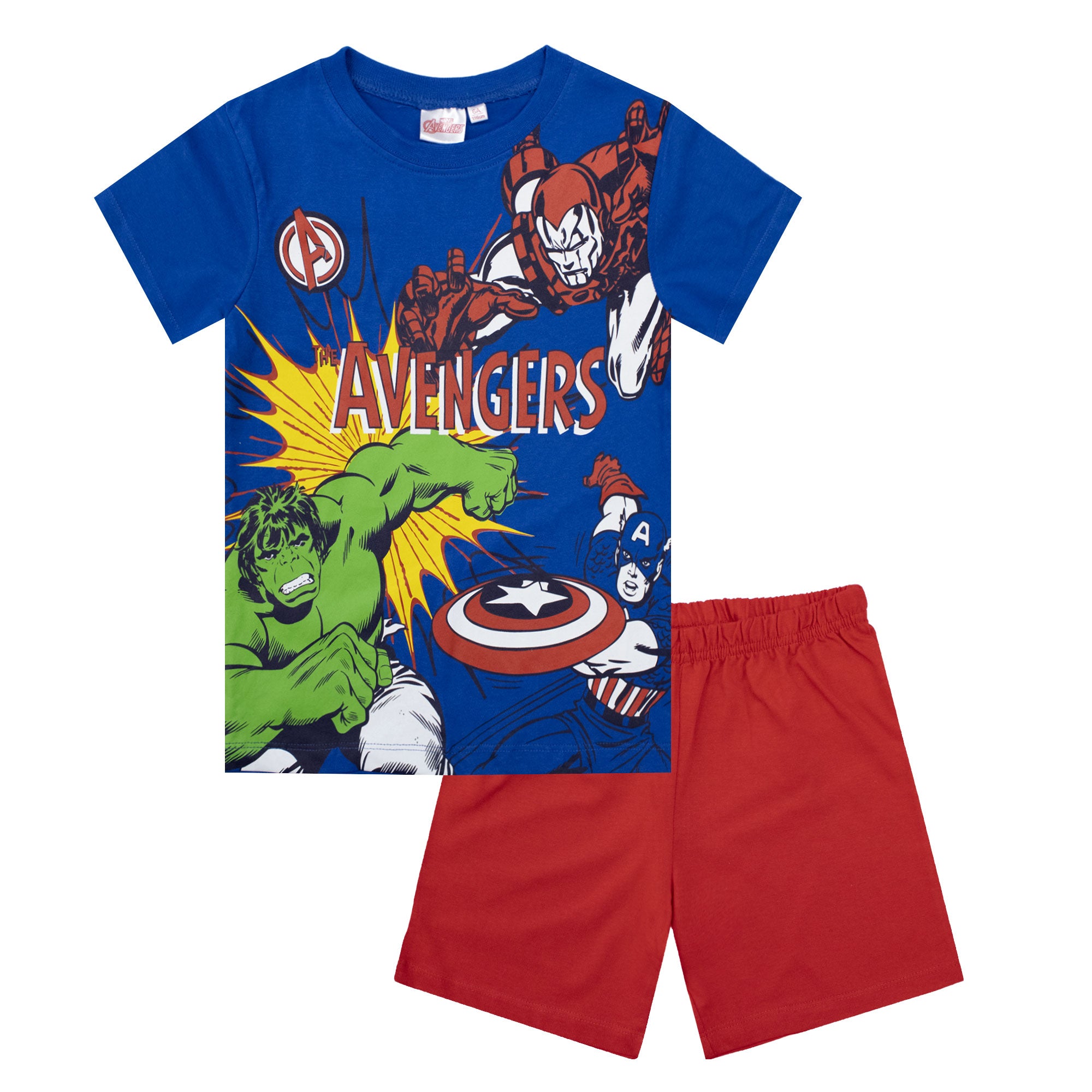Pigiama bambino Marvel Avengers T-shirt e pantalone corto estivo cotone 6780