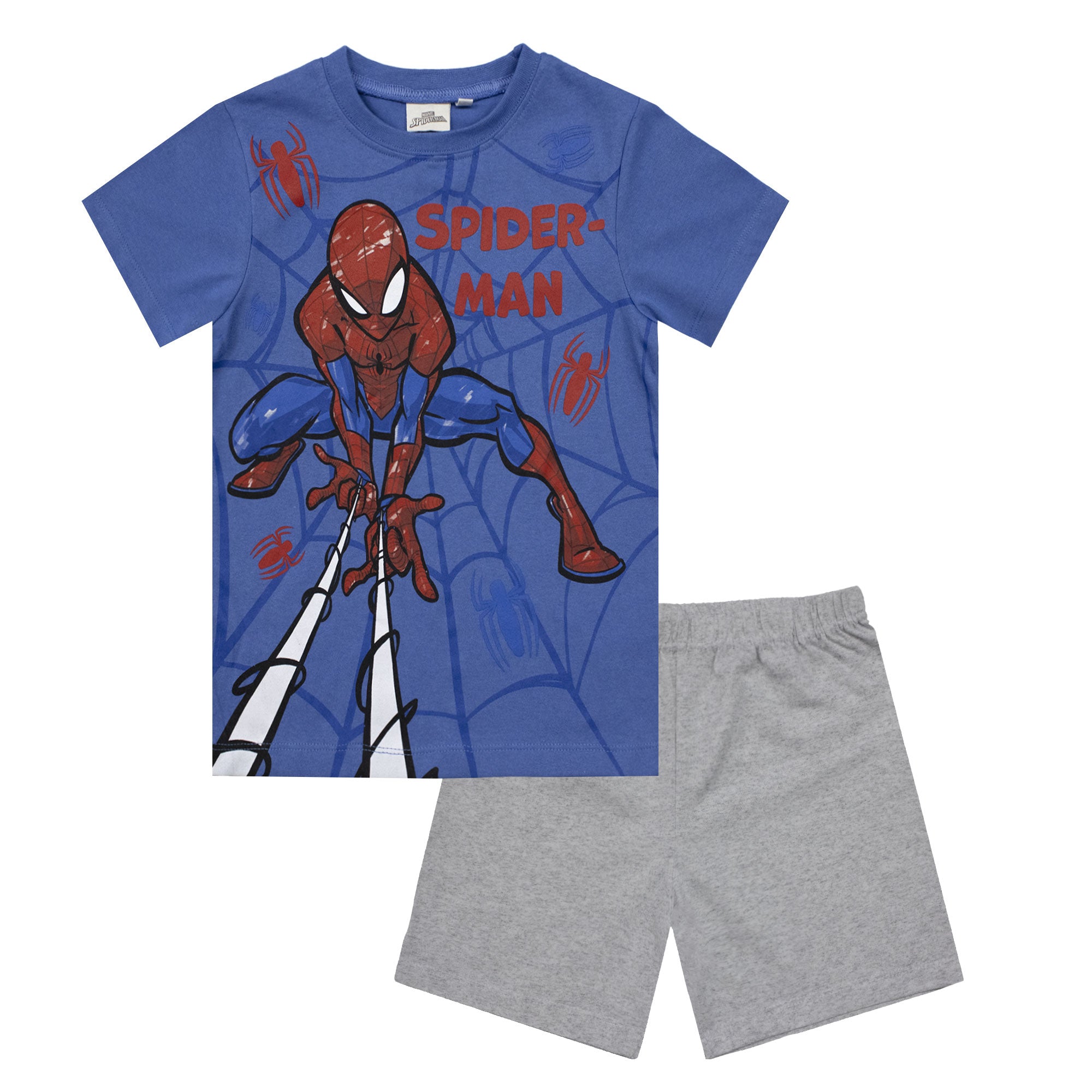 Pigiama bambino Marvel Spiderman t-shirt e pantalone corto estivo in cotone 6781