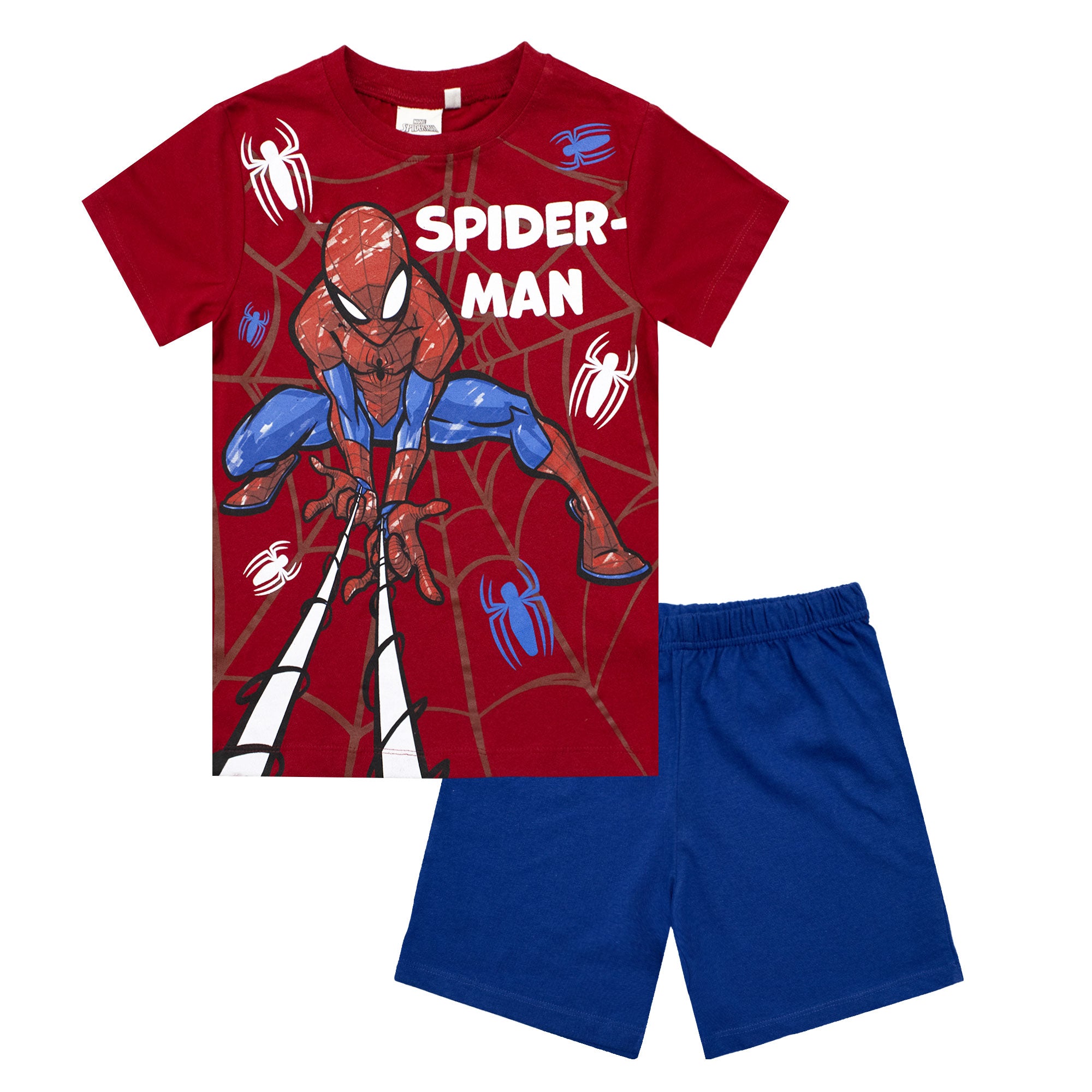 Pigiama bambino Marvel Spiderman t-shirt e pantalone corto estivo in cotone 6781