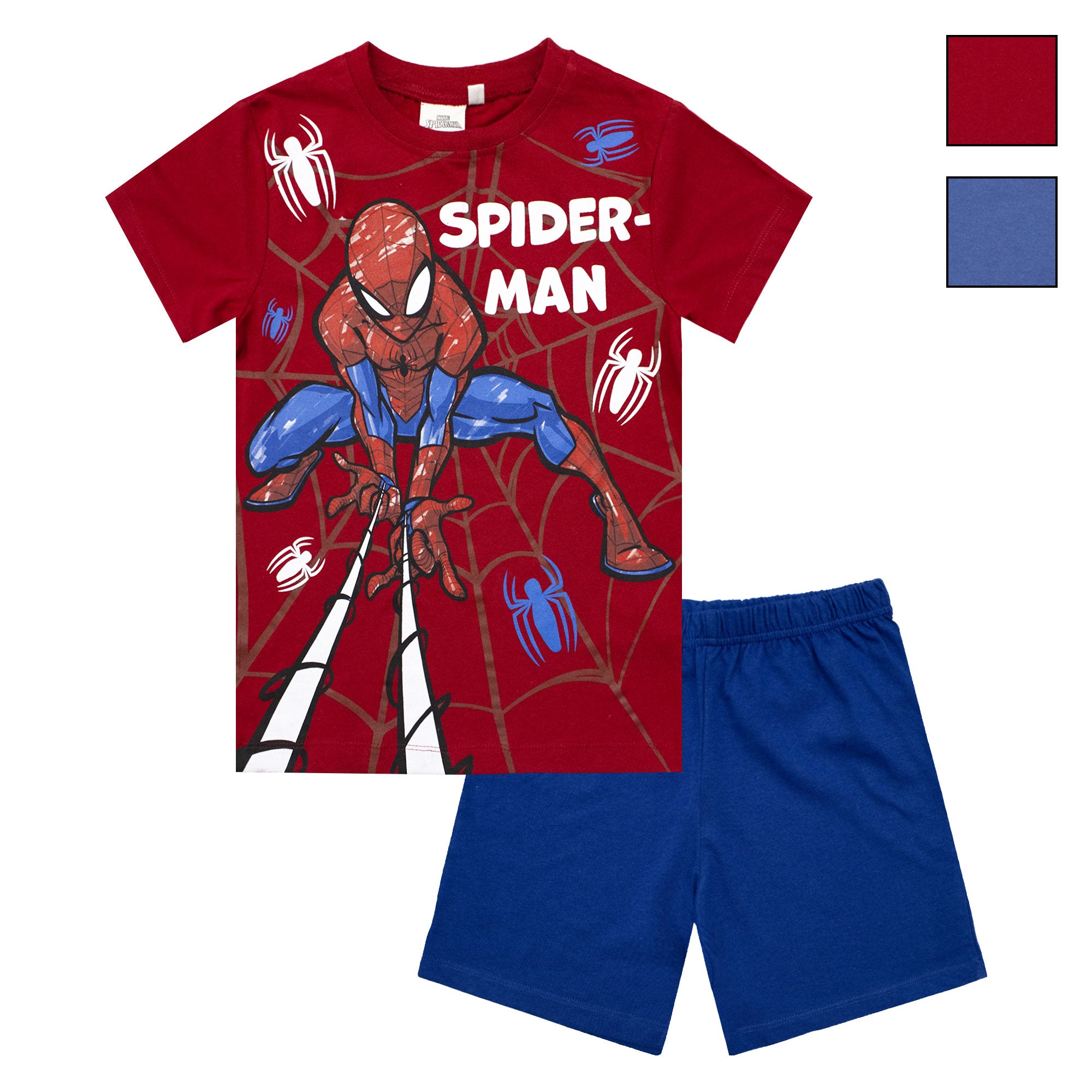 Pigiama bambino Marvel Spiderman t-shirt e pantalone corto estivo in cotone 6781