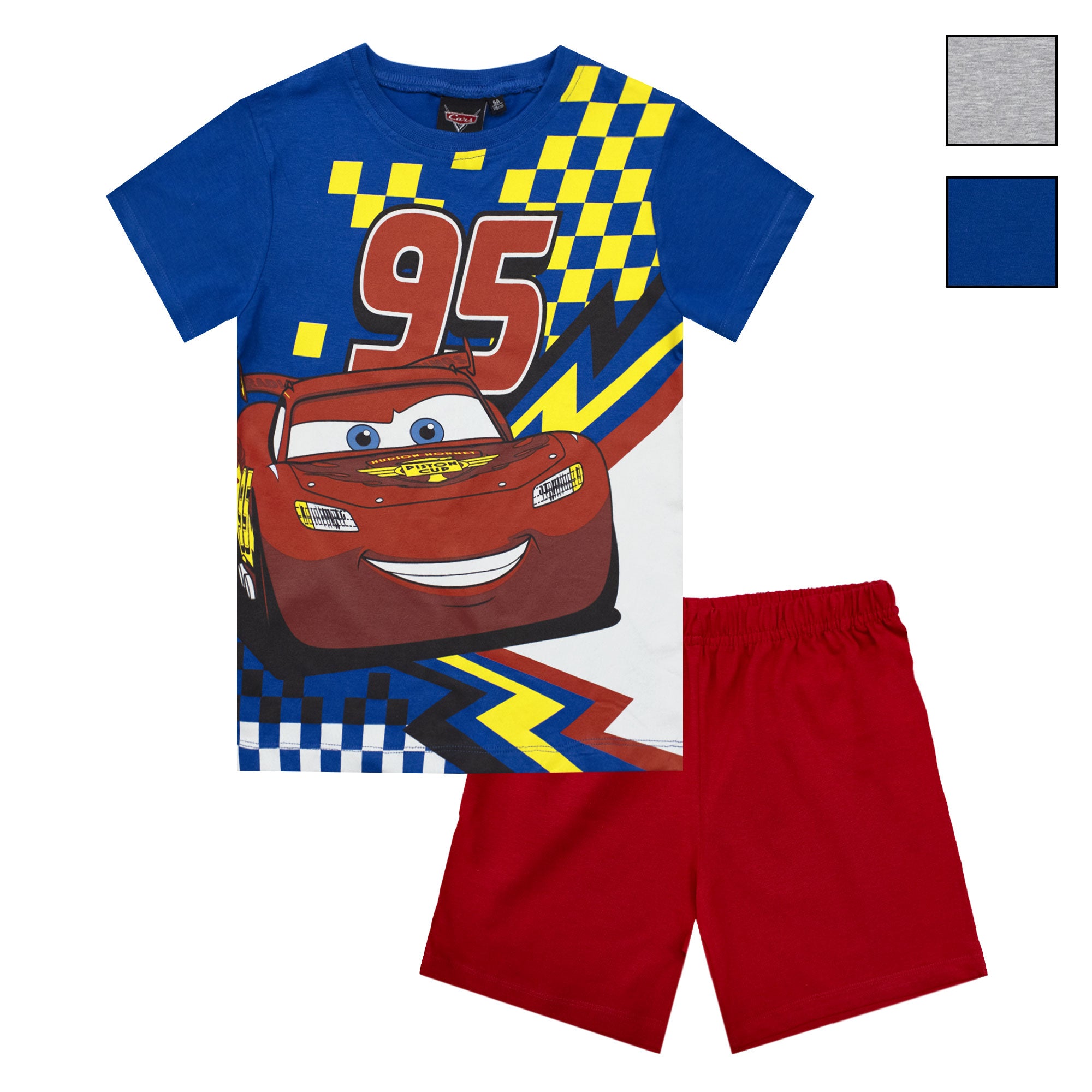 Pigiama bambino Disney Cars t-shirt e pantalone corto estivo in cotone 6783