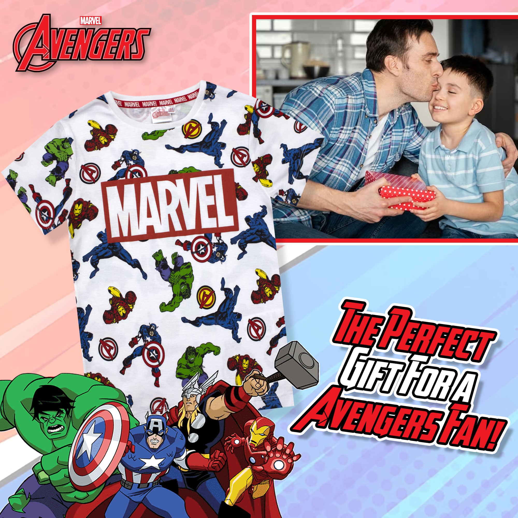 T-shirt Marvel Avengers maglia bambino mezze maniche in cotone 6785