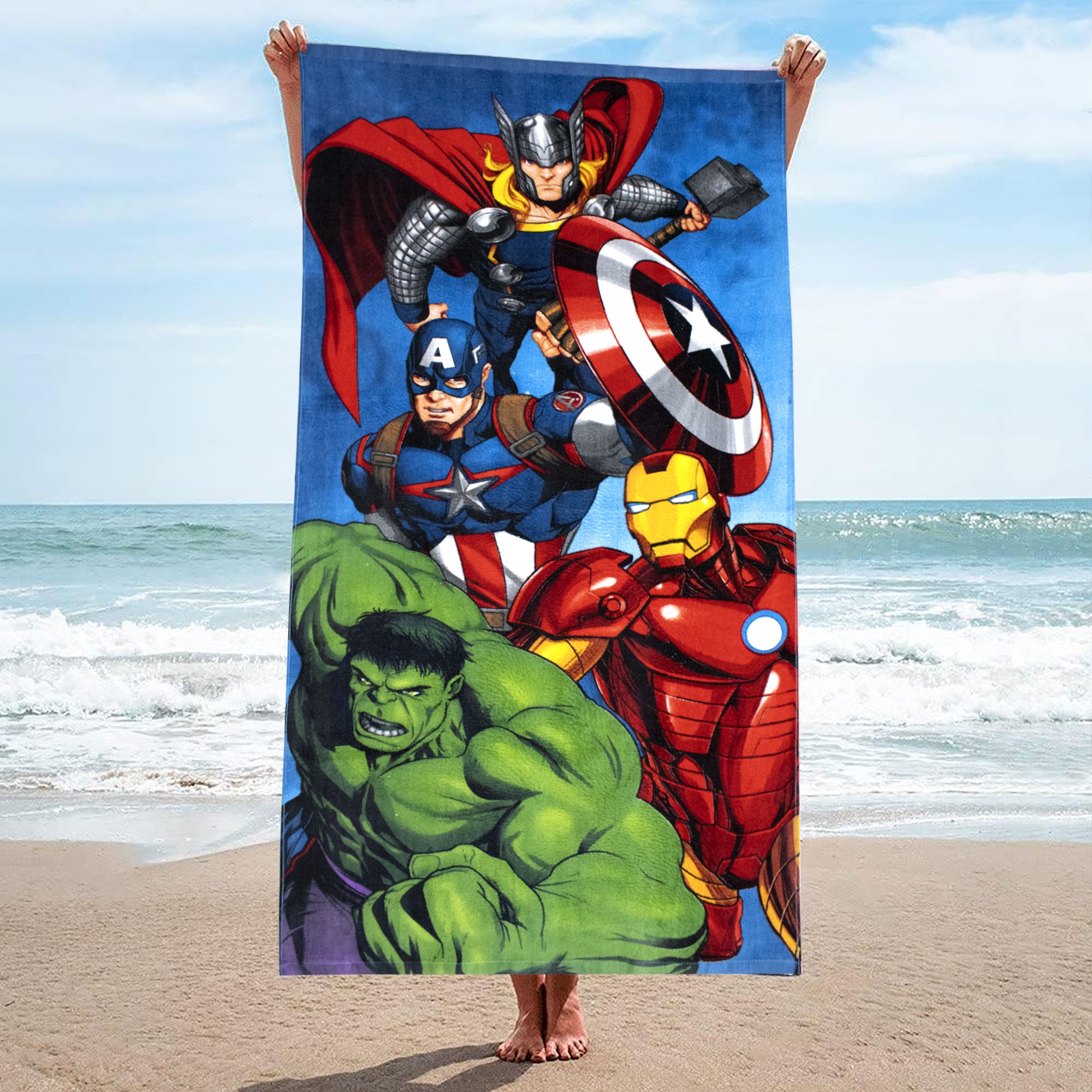 Telo mare Marvel Avengers in cotone 70x140cm asciugamano piscina 6817
