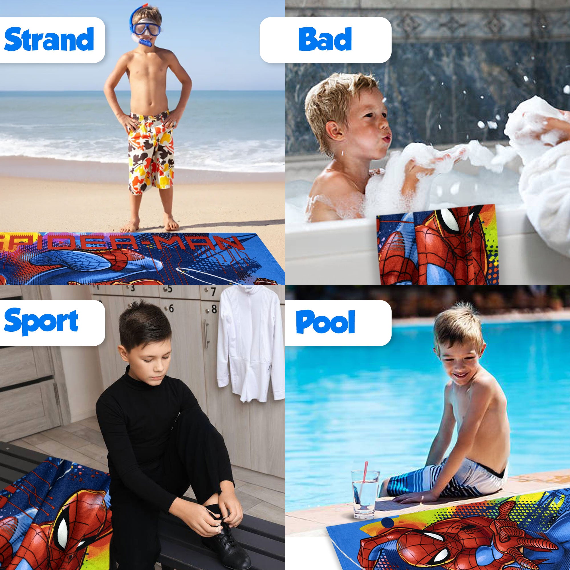 Telo mare Marvel Spiderman in microfibra 70x137cm asciugamano piscina 6818