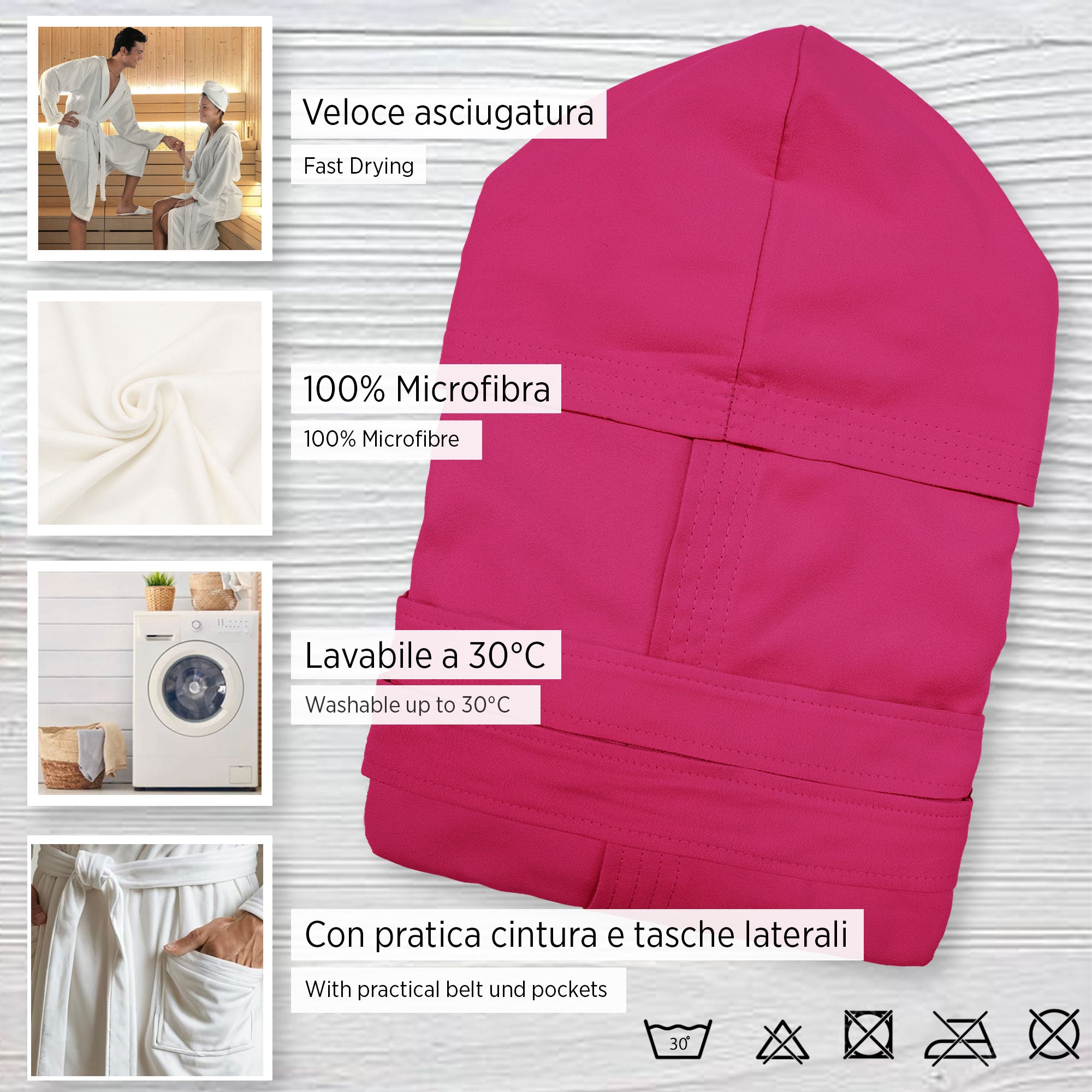 Accappatoio in microfibra unisex Junior Bambino Bambina Fitness Viaggio 6840