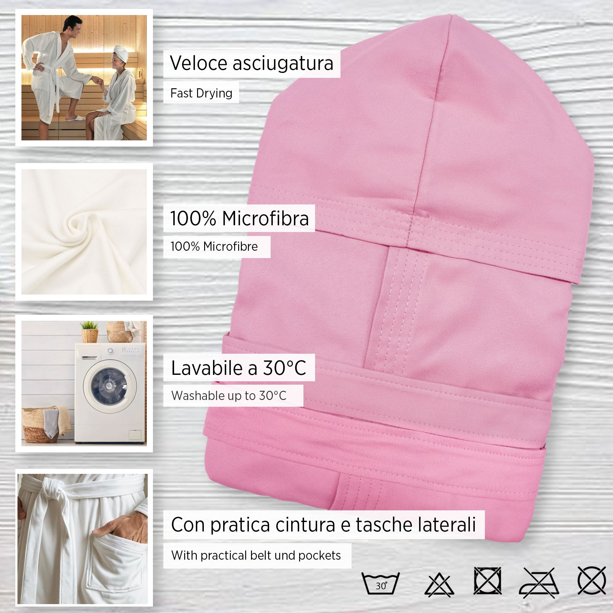 Accappatoio in microfibra unisex Junior Bambino Bambina Fitness Viaggio 6840