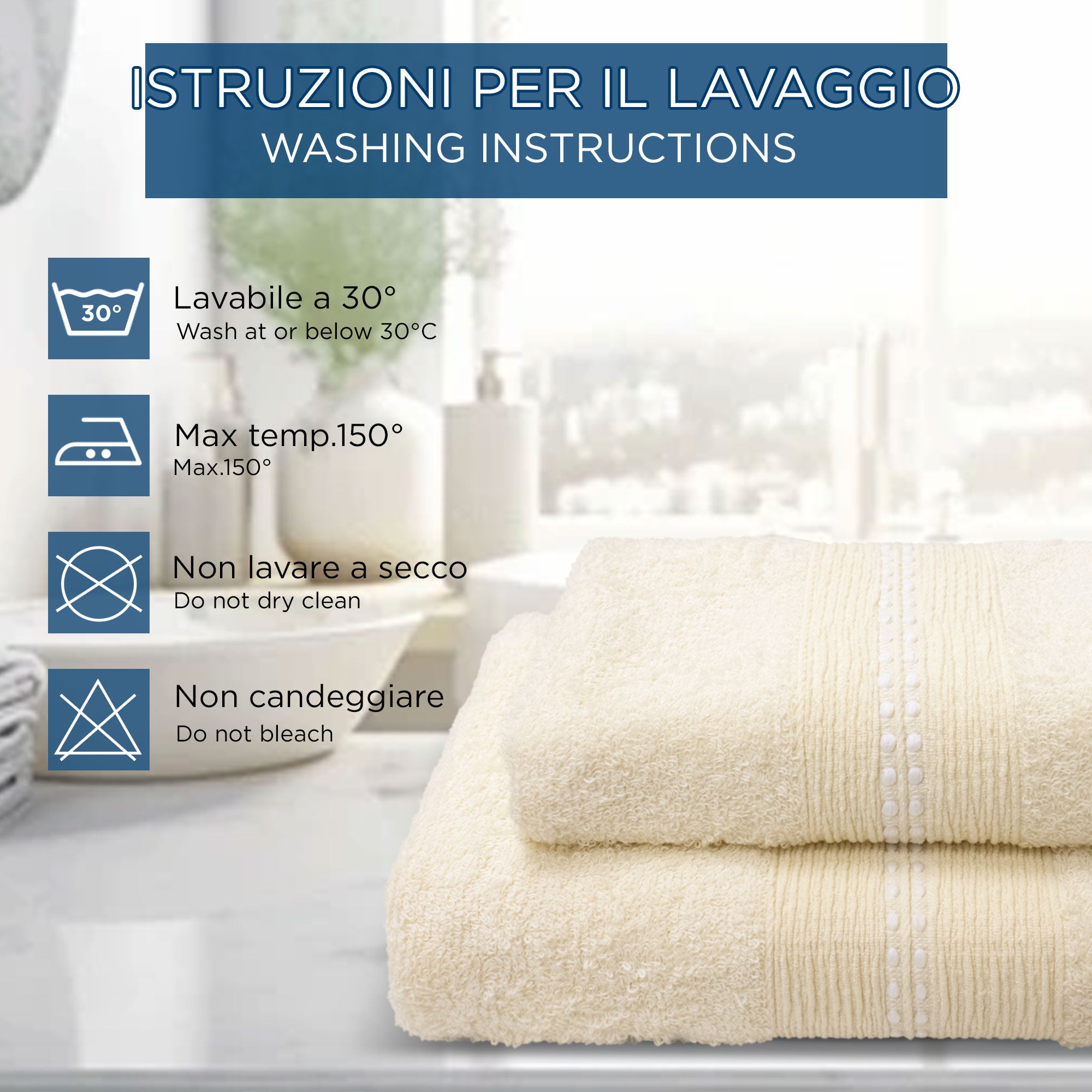 Asciugamani bagno Set 1+1 in spugna bordo lavorato Viso e Ospite 6844