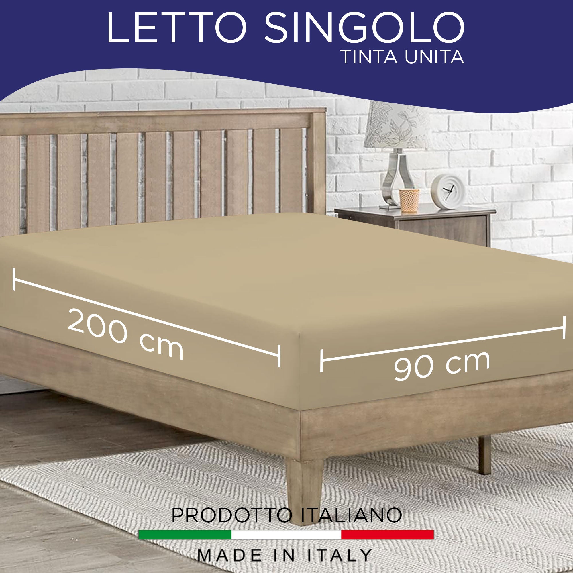 Lenzuolo sotto con angoli elasticizzati singolo in tinta unita 6861