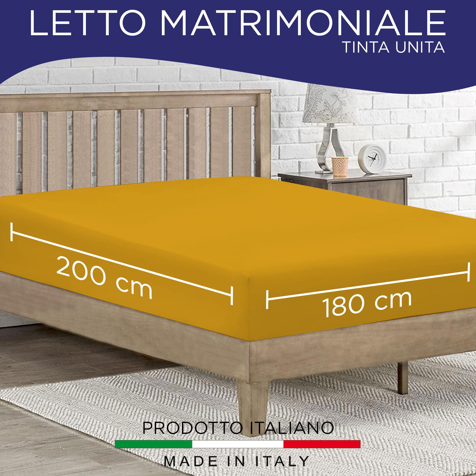 Lenzuolo sotto con angoli elasticizzati matrimoniale in tinta unita 6863