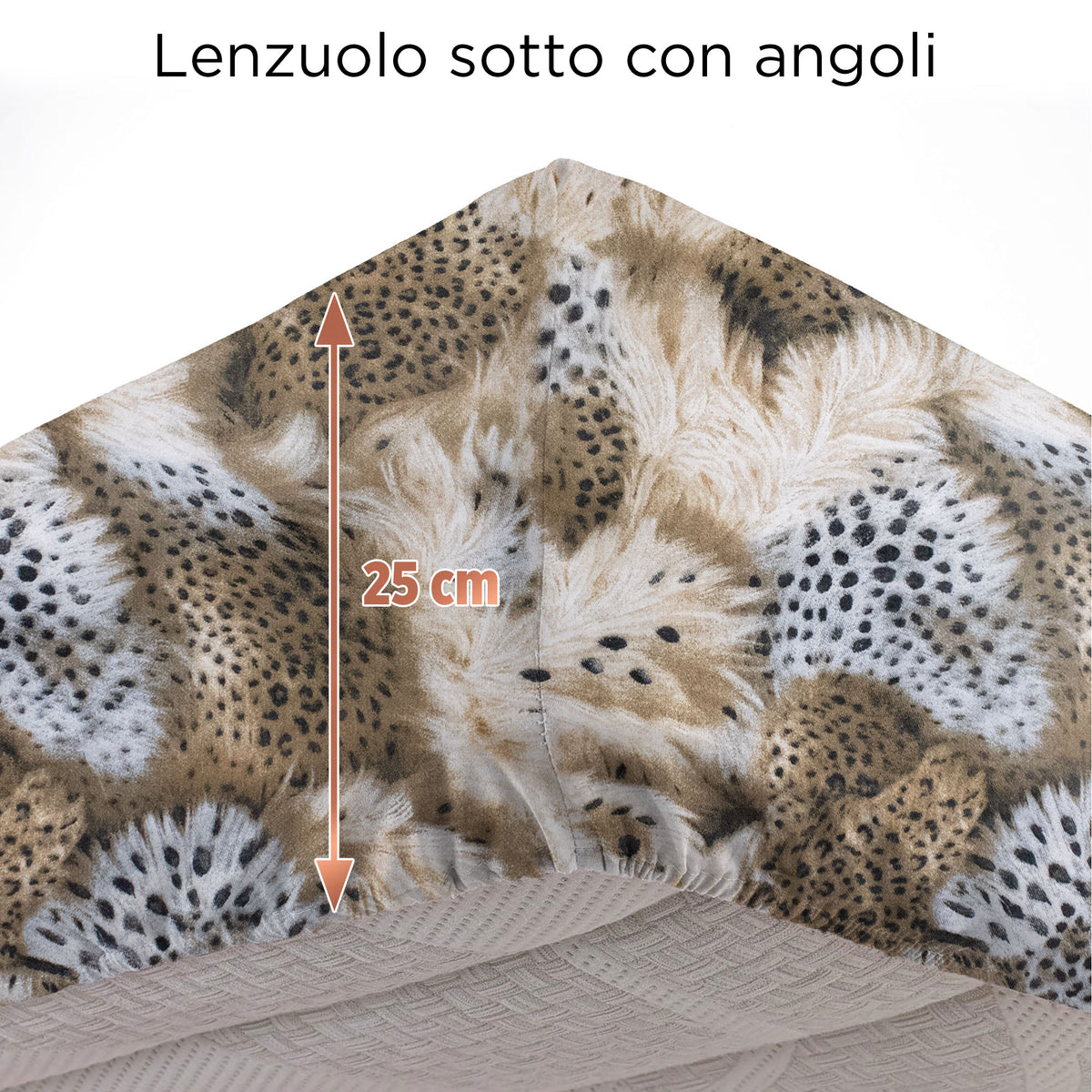 Completo Lenzuola leopardato letto matrimoniale lenzuolo maculato Animalier 6864