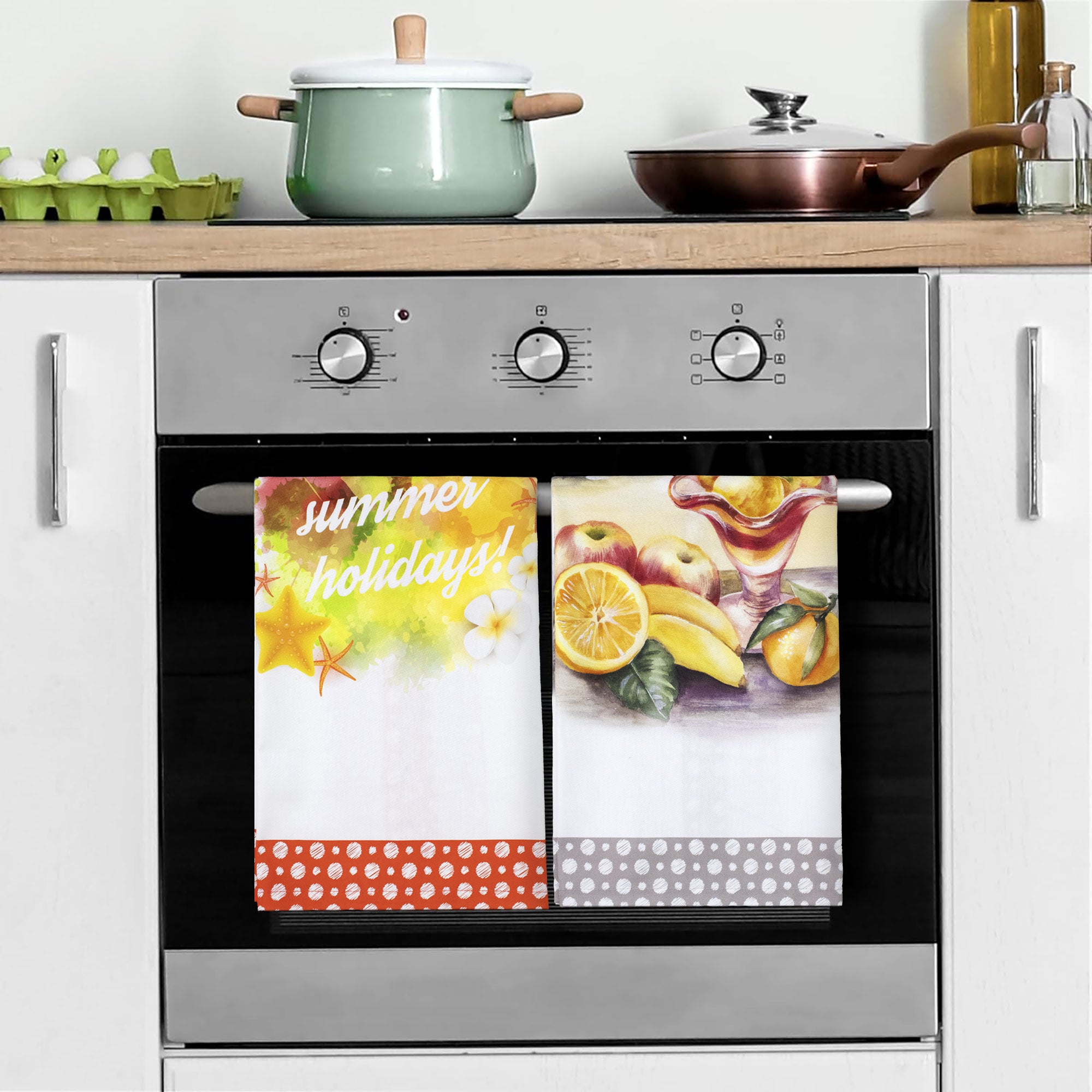 Set 6 Strofinacci cucina estivi canovacci estate in cotone 6866
