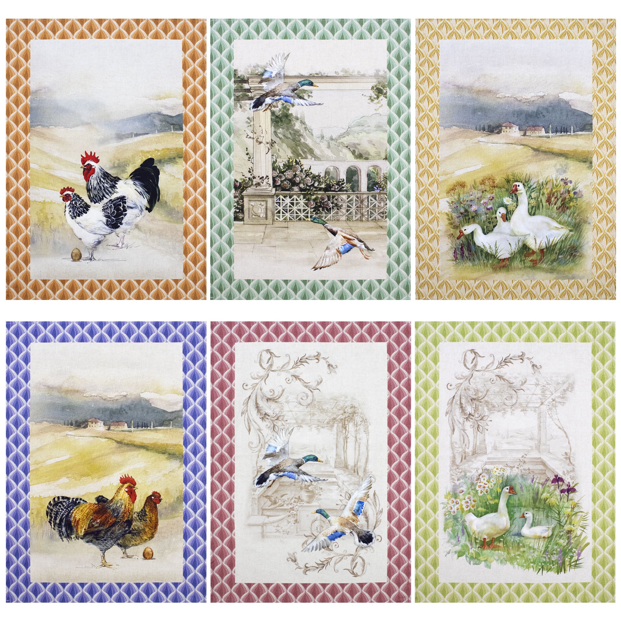 Set 6 Strofinacci cucina fattoria canovacci rustici in cotone 6870