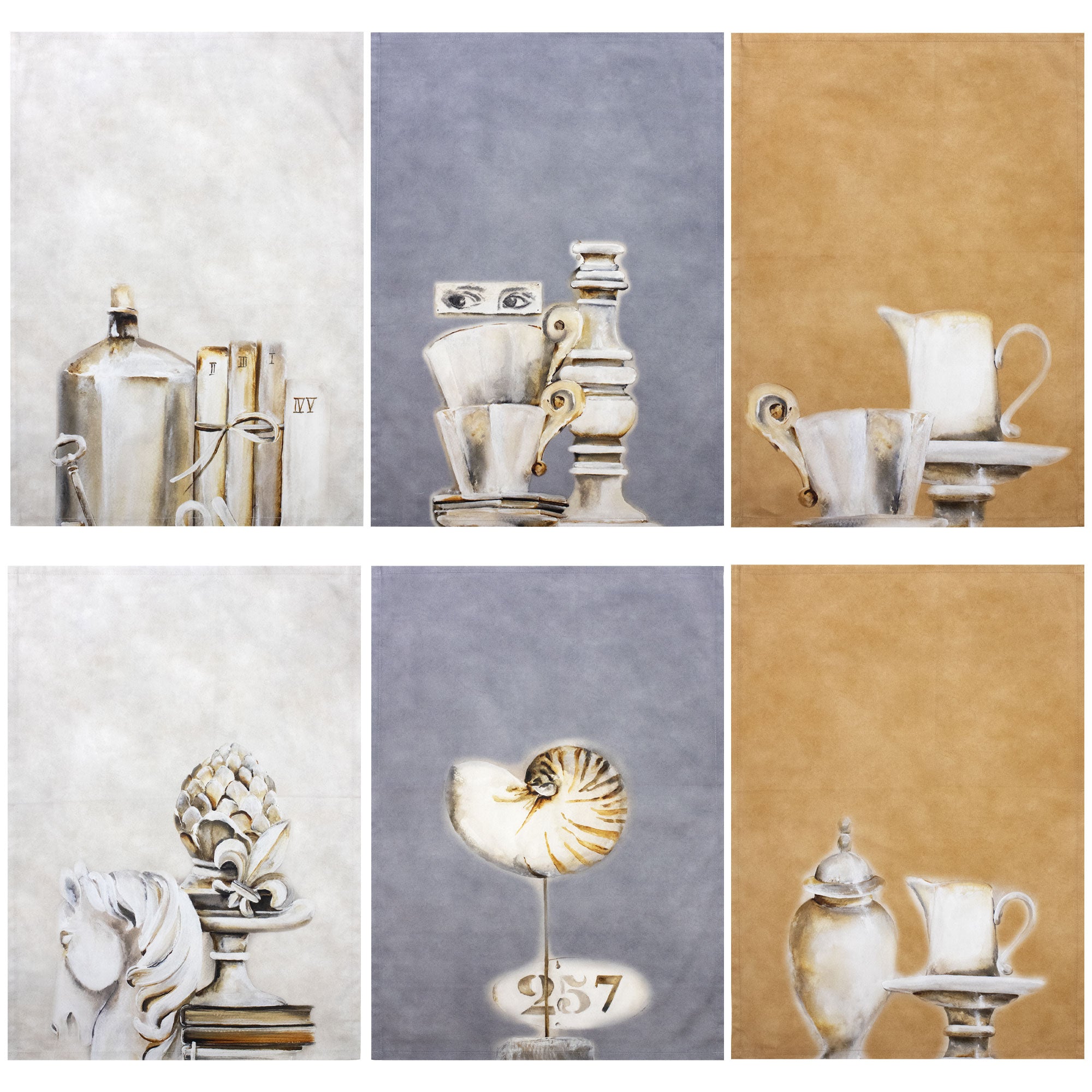 Set 6 Strofinacci cucina arte canovacci in cotone 6873