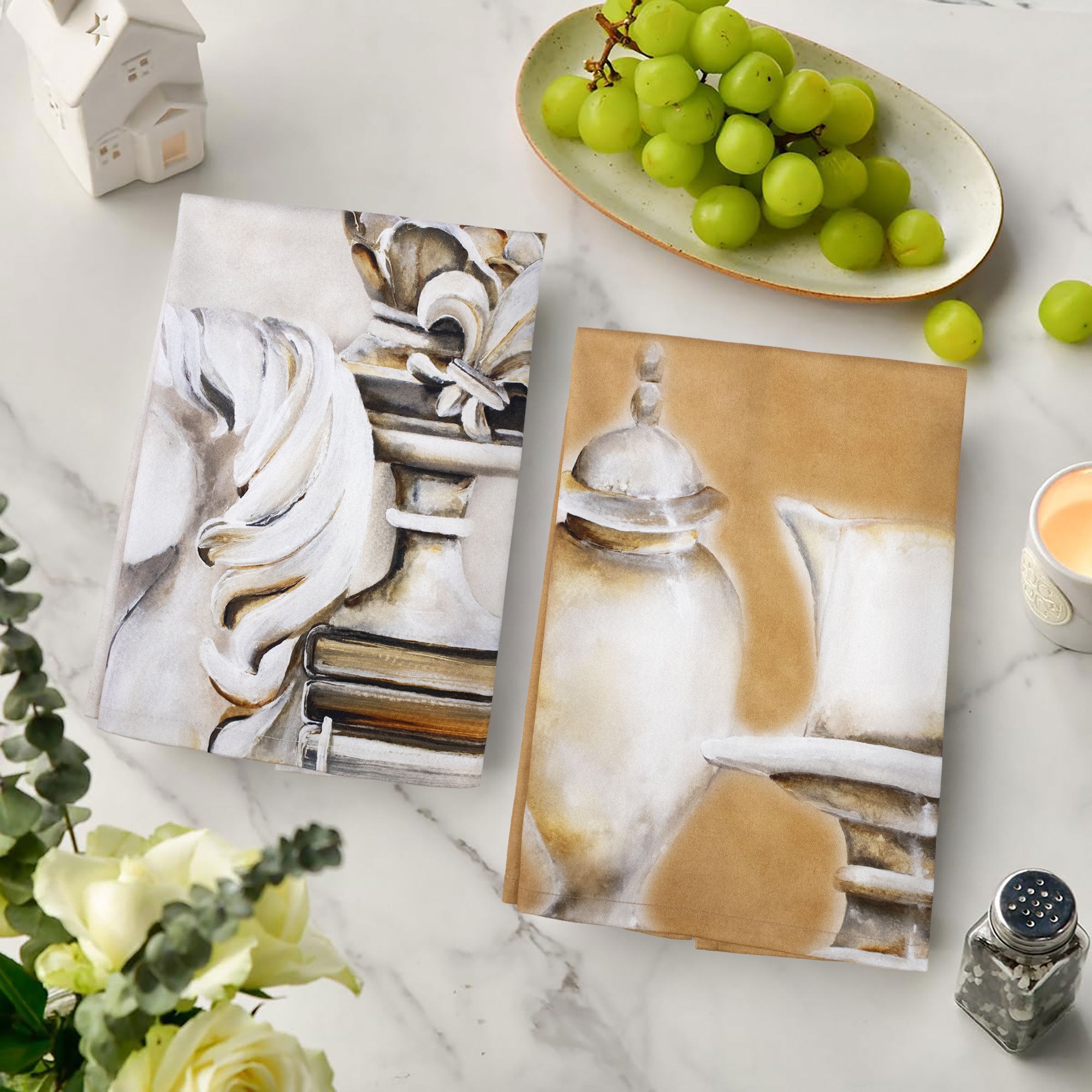 Set 6 Strofinacci cucina arte canovacci in cotone 6873