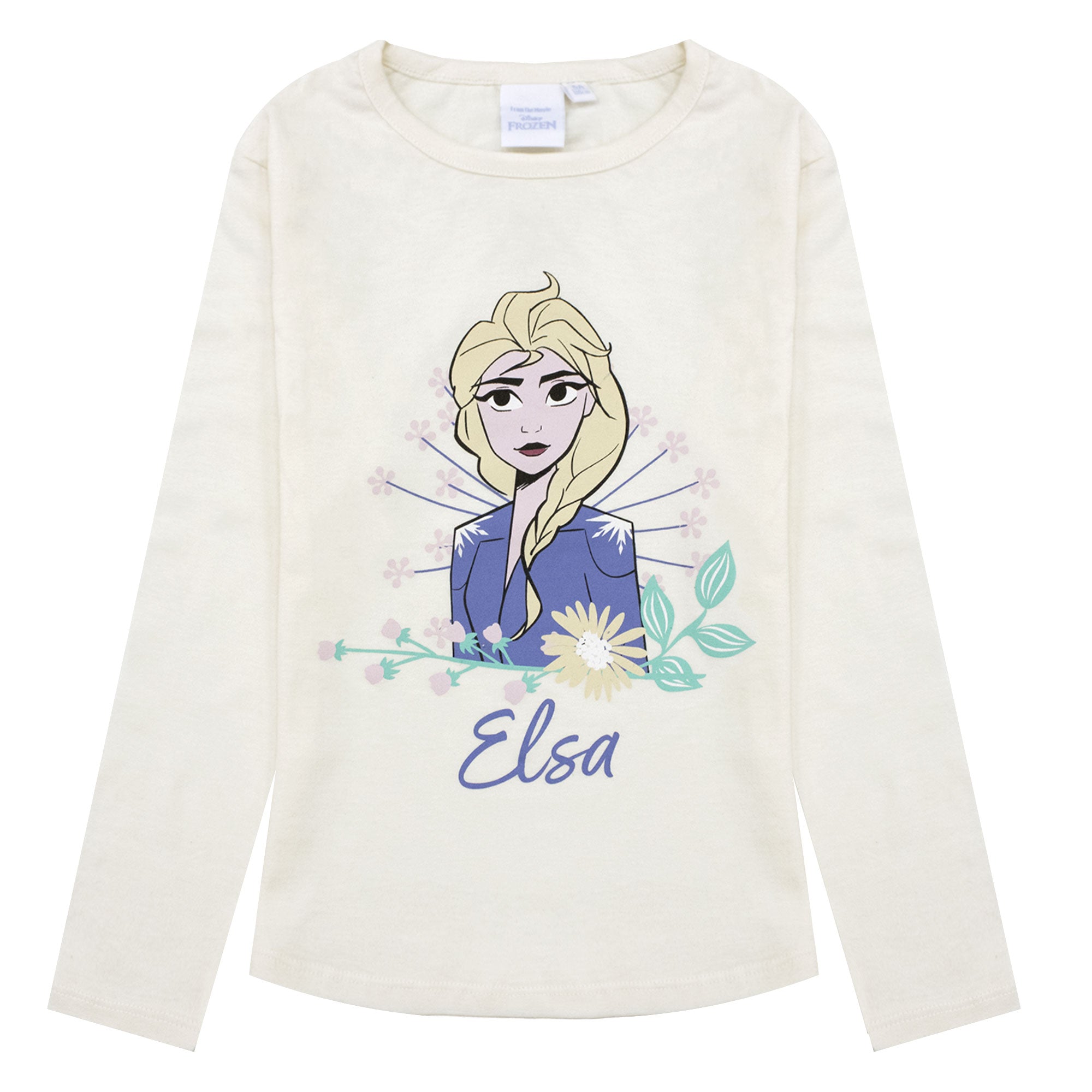 Maglietta Disney Frozen Elsa per bambina maglia maniche lunghe in cotone 6885