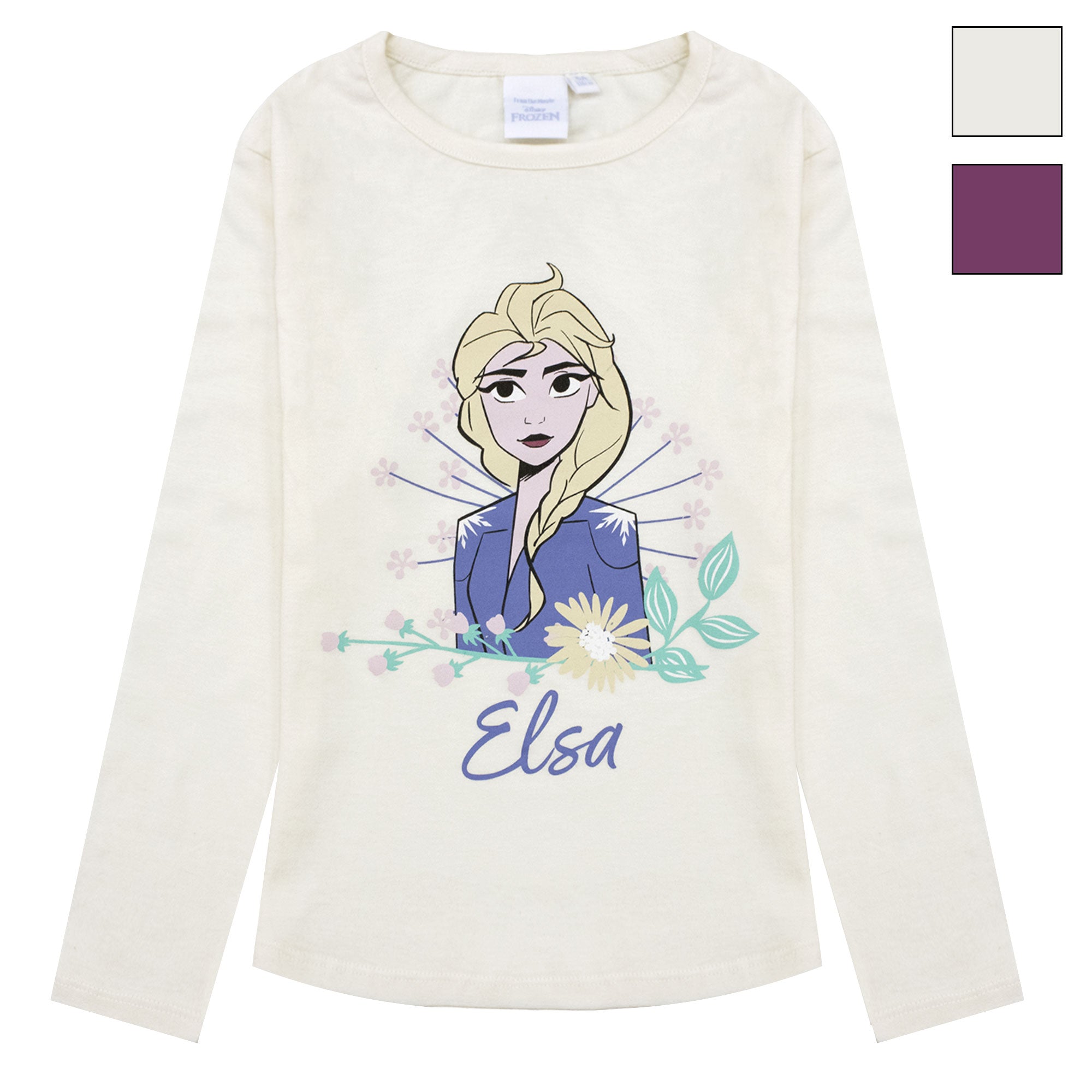 Maglietta Disney Frozen Elsa per bambina maglia maniche lunghe in cotone 6885