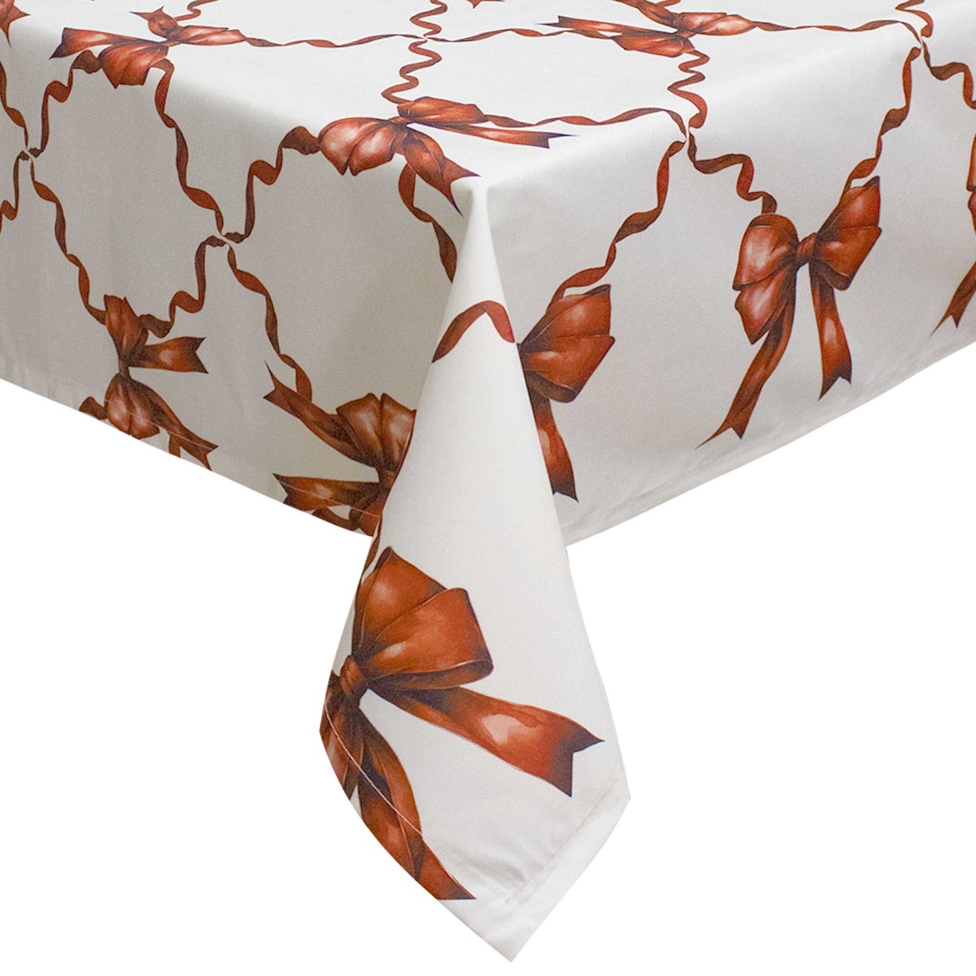 Tovaglia Natalizia 6 posti antimacchia fiocco Natale impermeabile no stiro 6907