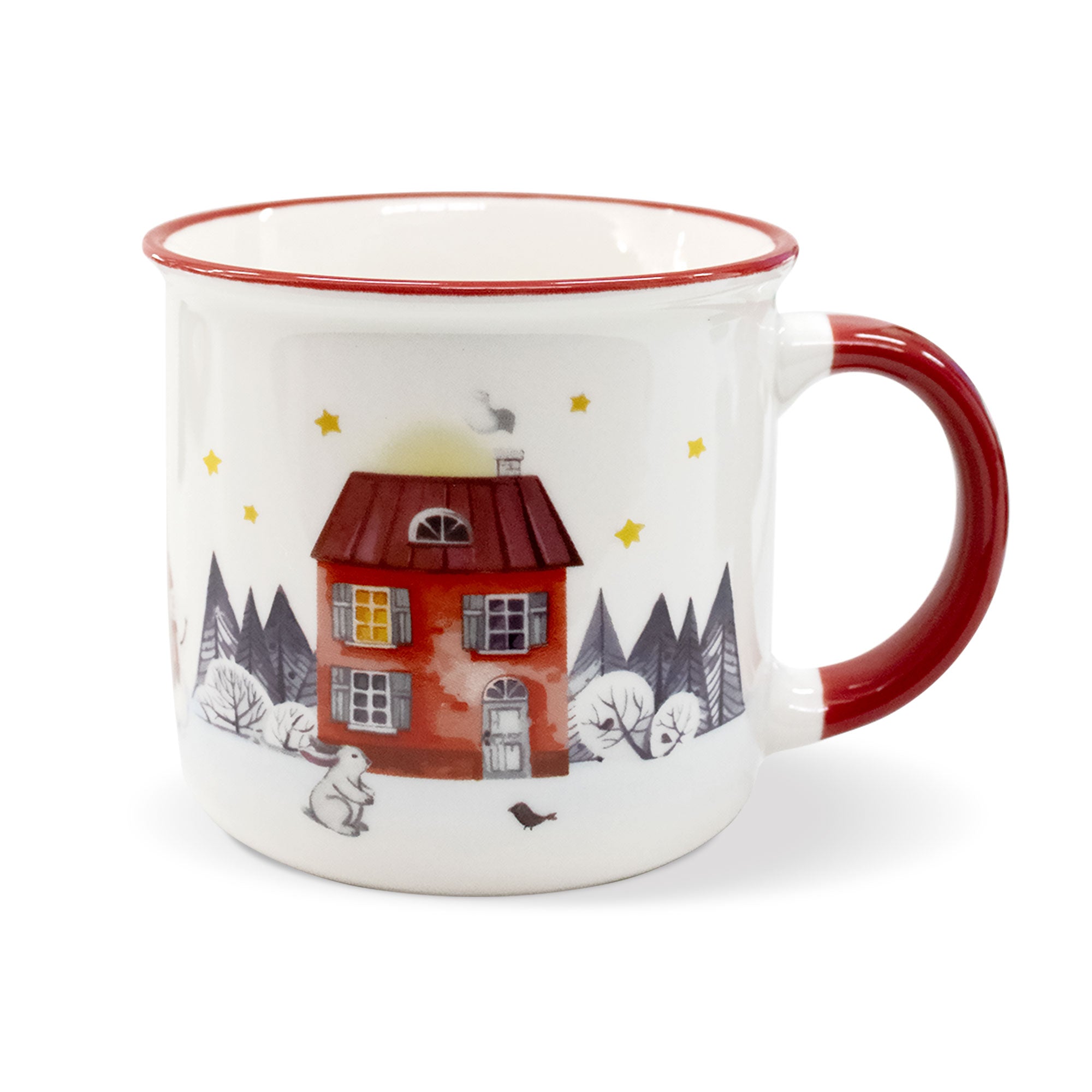 Tazza natalizia vintage Mug con manico Decoro di Natale in ceramica 6942