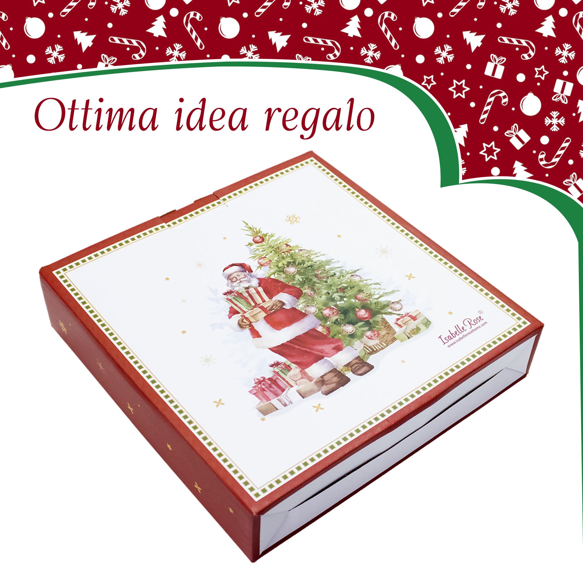 Pirofila natalizia vintage teglia da forno in porcellana Decoro di Natale 6945