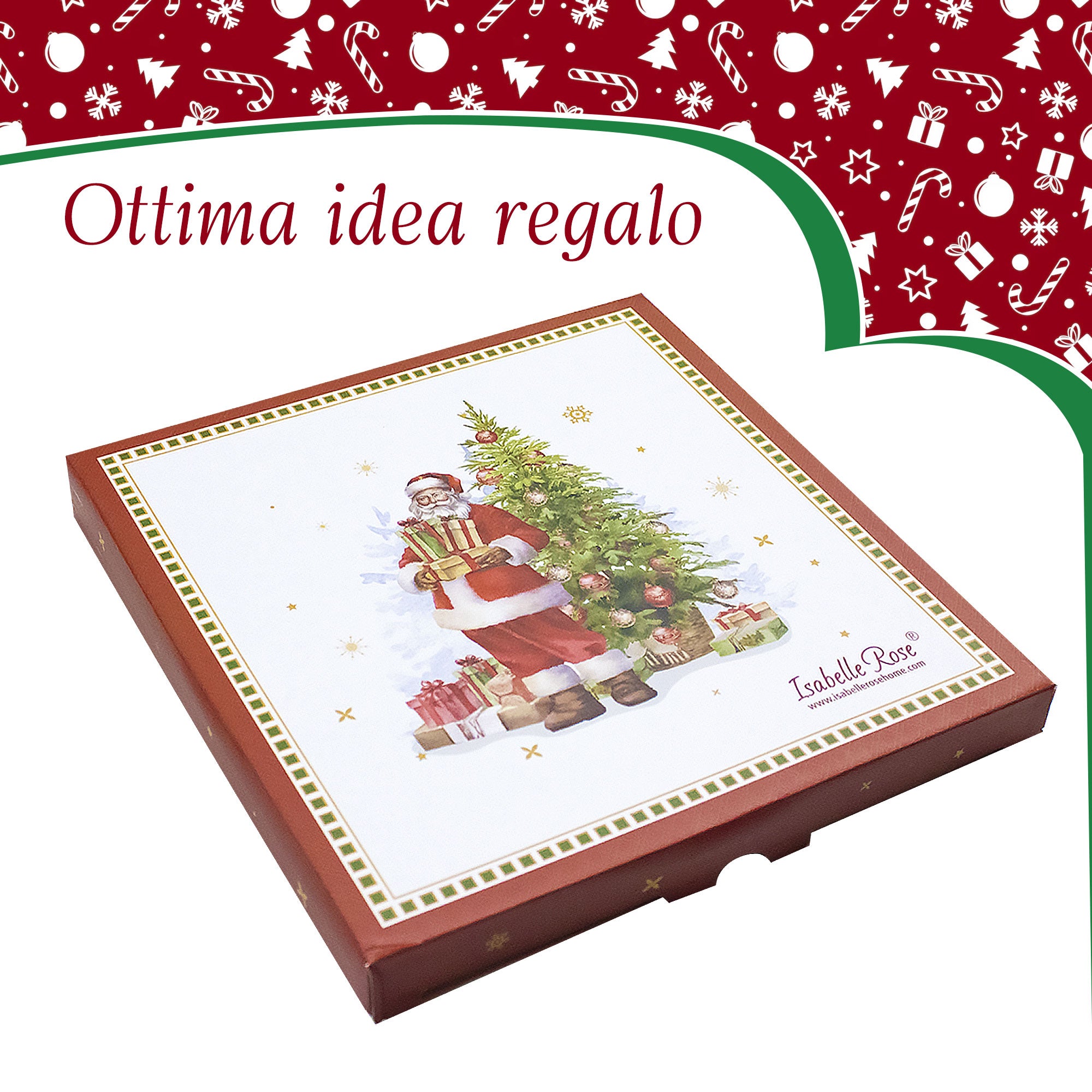 Piatto da dessert natalizio vintage in porcellana Decoro Babbo Natale 6947