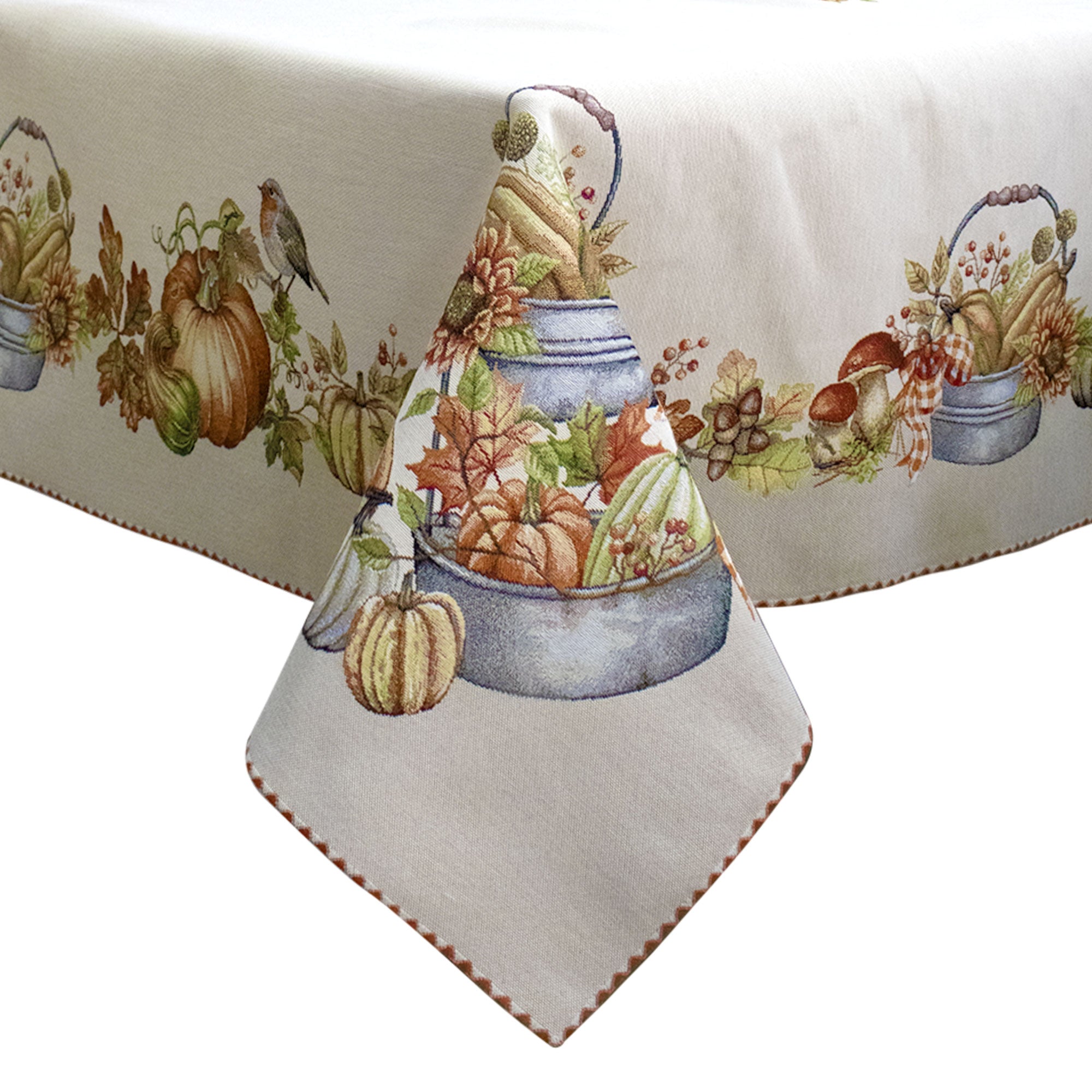 Copritavolo Zucca in gobelin di cotone tovaglia autunnale varie misure 6948