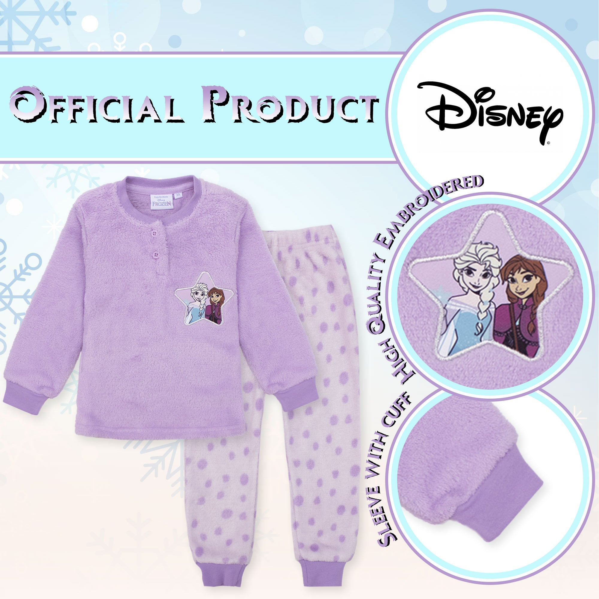 Pigiama Disney Frozen Elsa e Anna in pile invernale per bambina 6958
