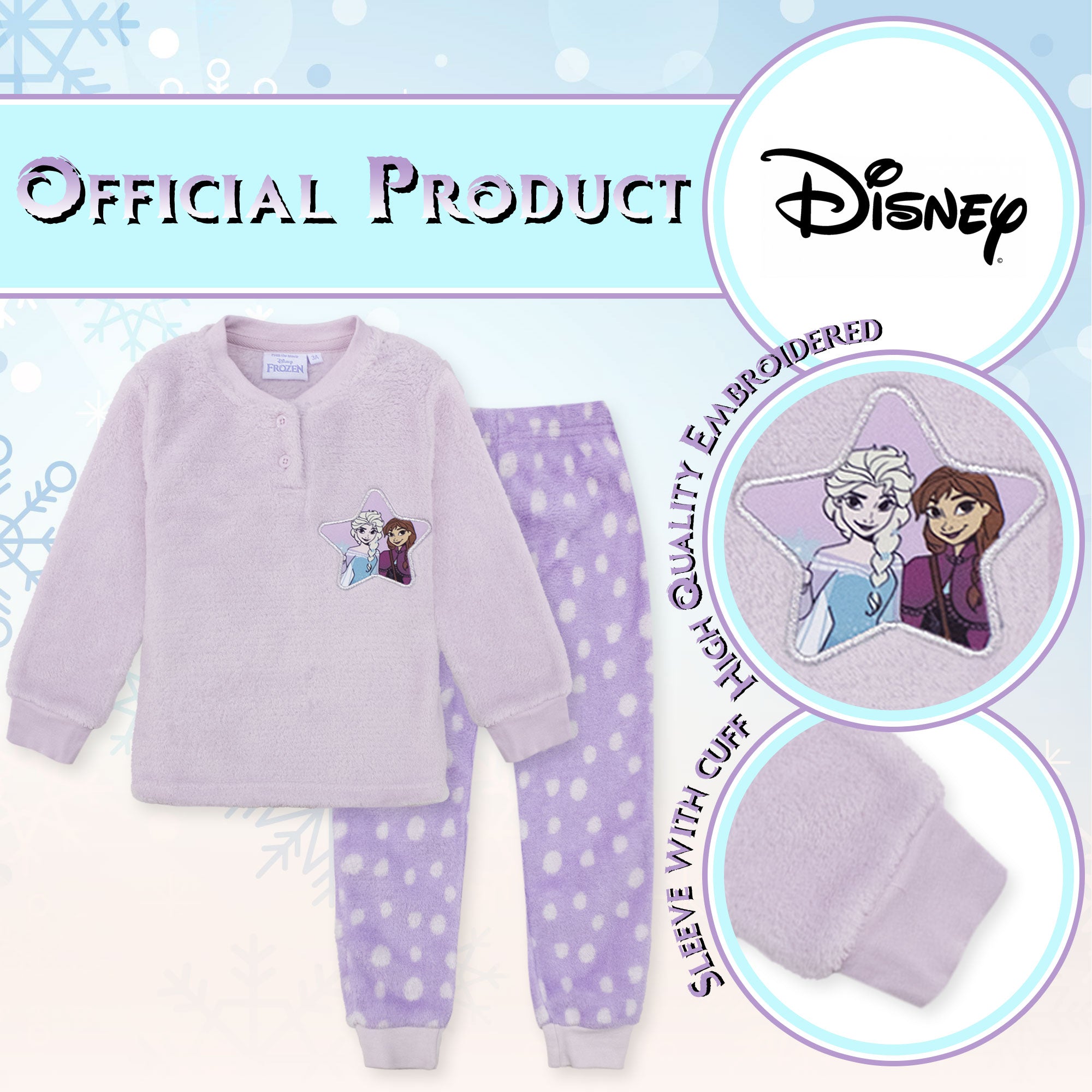 Pigiama Disney Frozen Elsa e Anna in pile invernale per bambina 6958