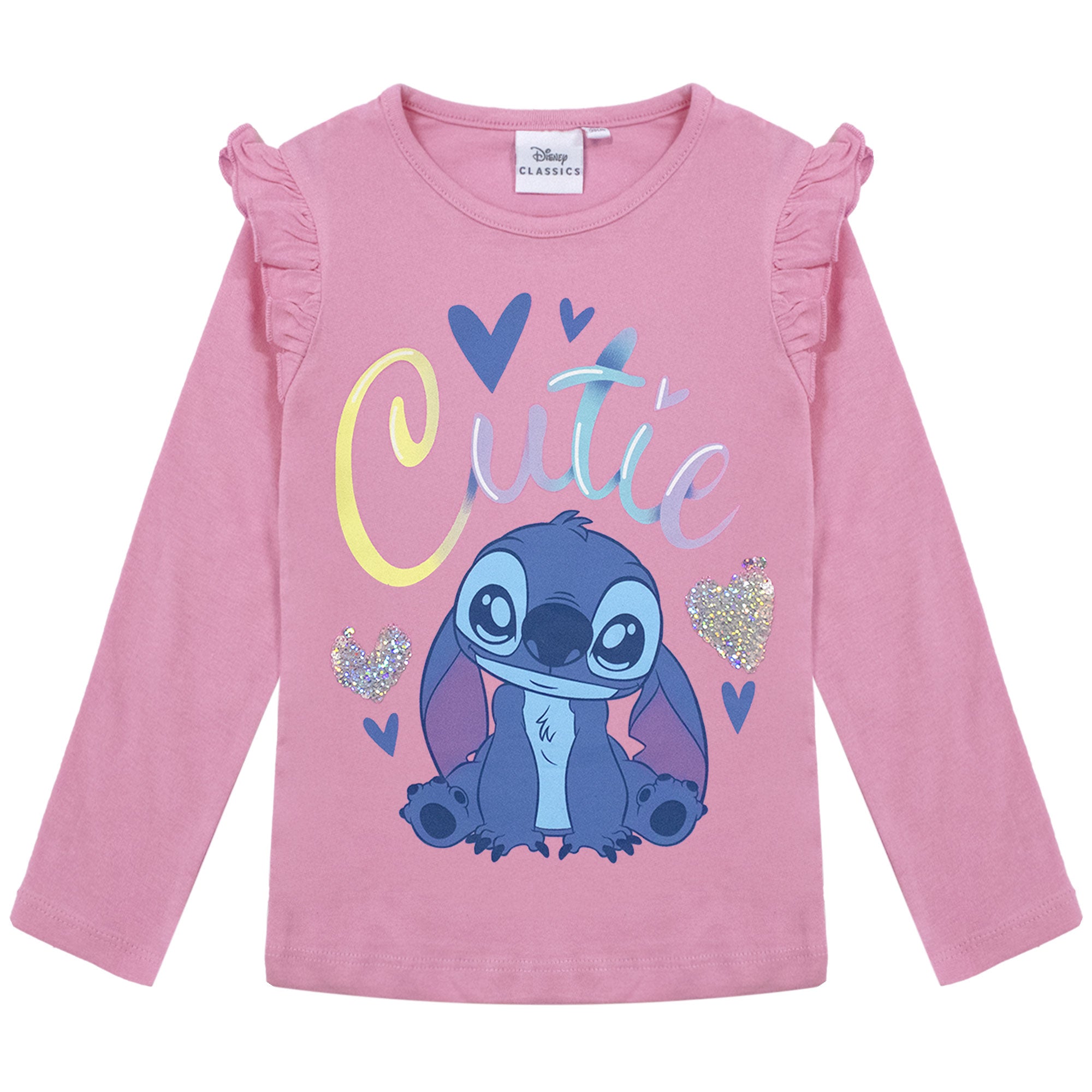 Disney Lilo und Stitch T-Shirt für Mädchen, langärmeliges Baumwollshirt 6962